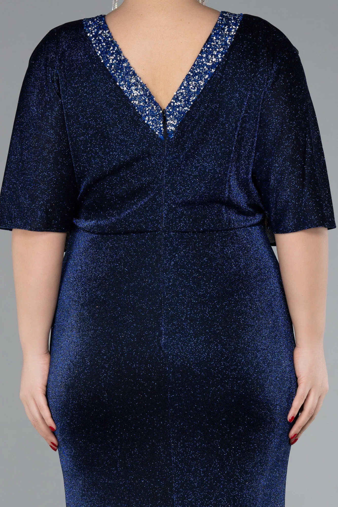 Navy Blue-Long Plus Size Evening Dress ABU3743