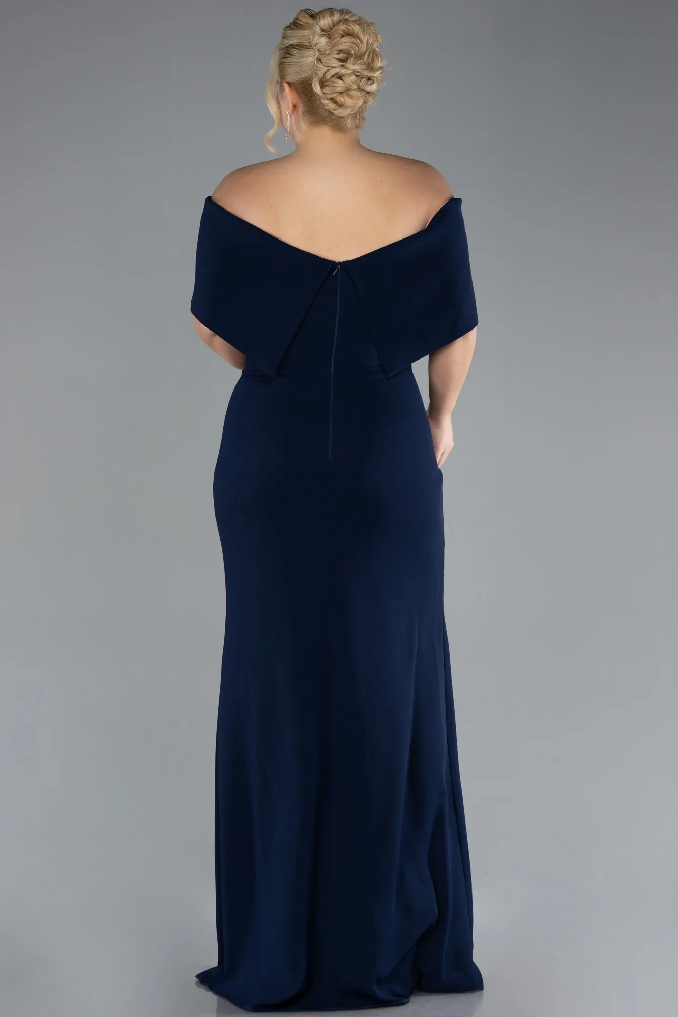 Navy Blue-Long Plus Size Evening Gown ABU3945