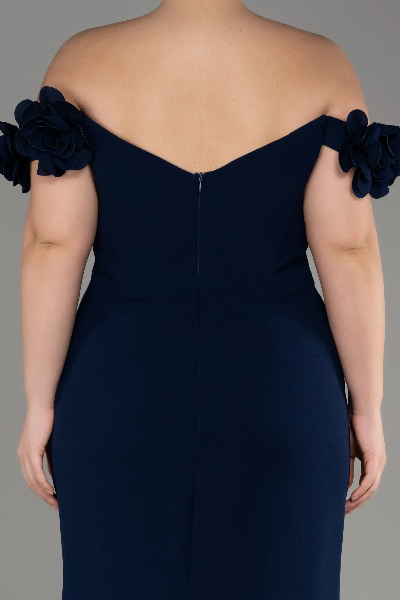 Navy Blue-Long Plus Size Prom Dress ABU3946