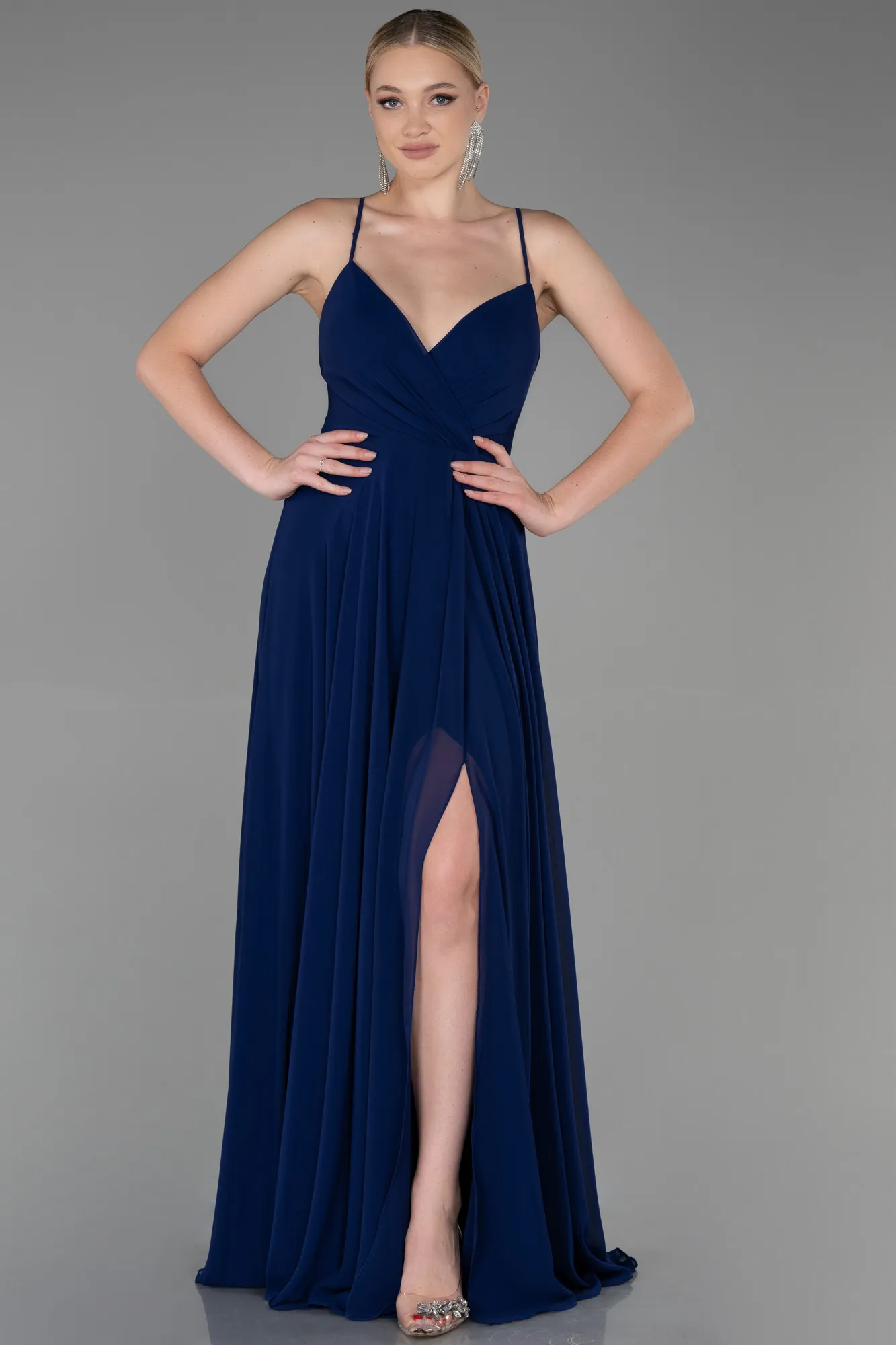 Navy Blue-Long Prom Gown ABU1305