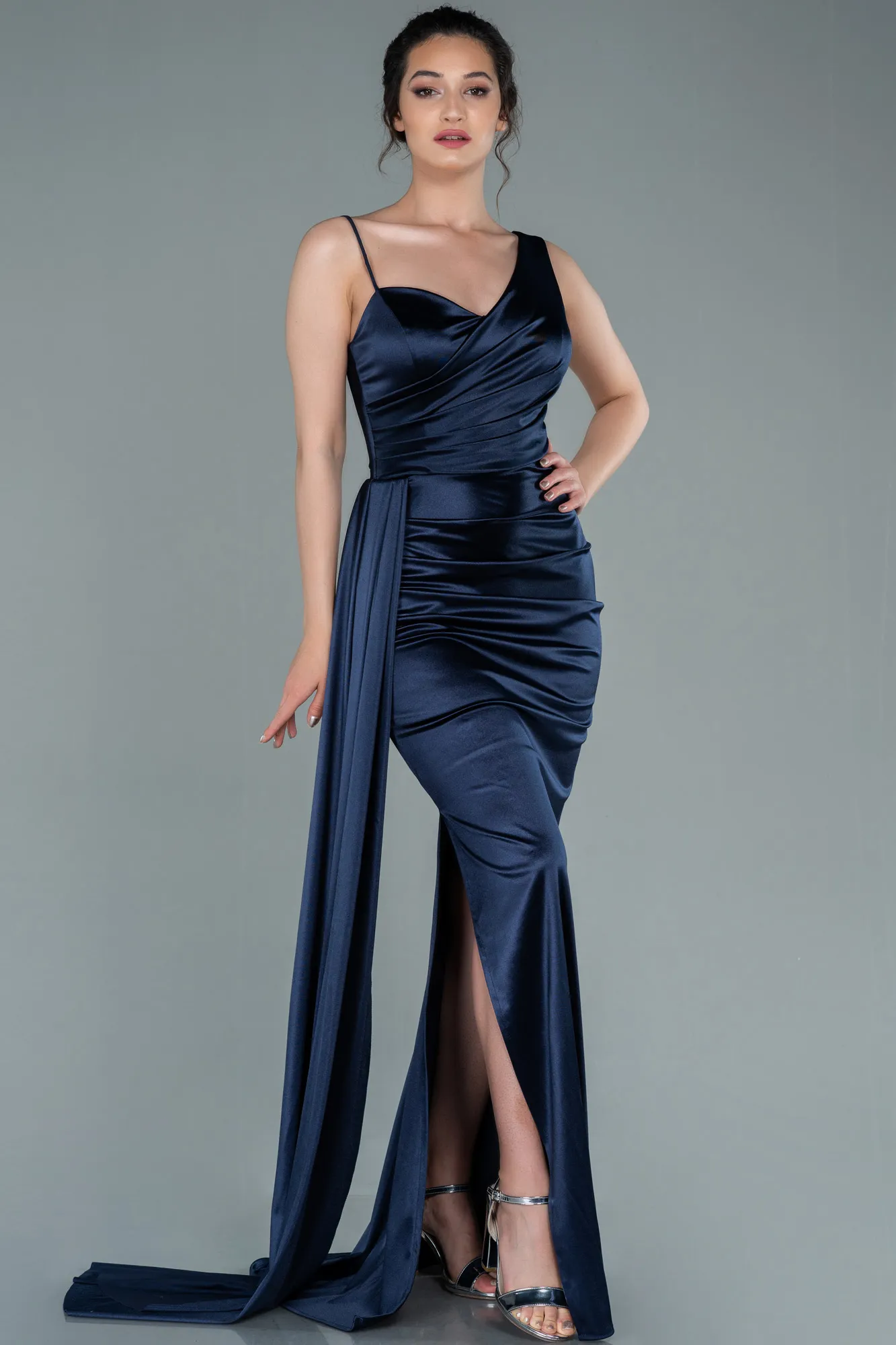 Navy Blue-Long Prom Gown ABU2373