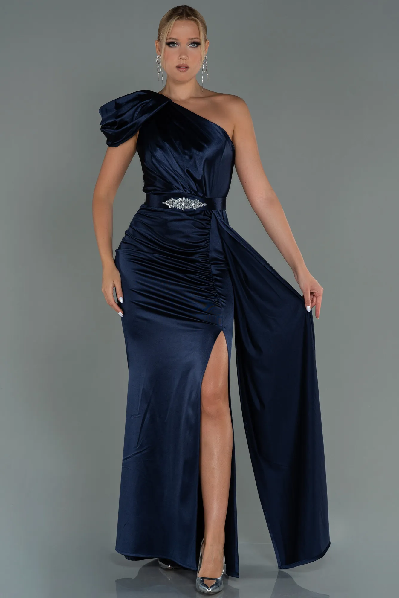 Navy Blue-Long Prom Gown ABU3099