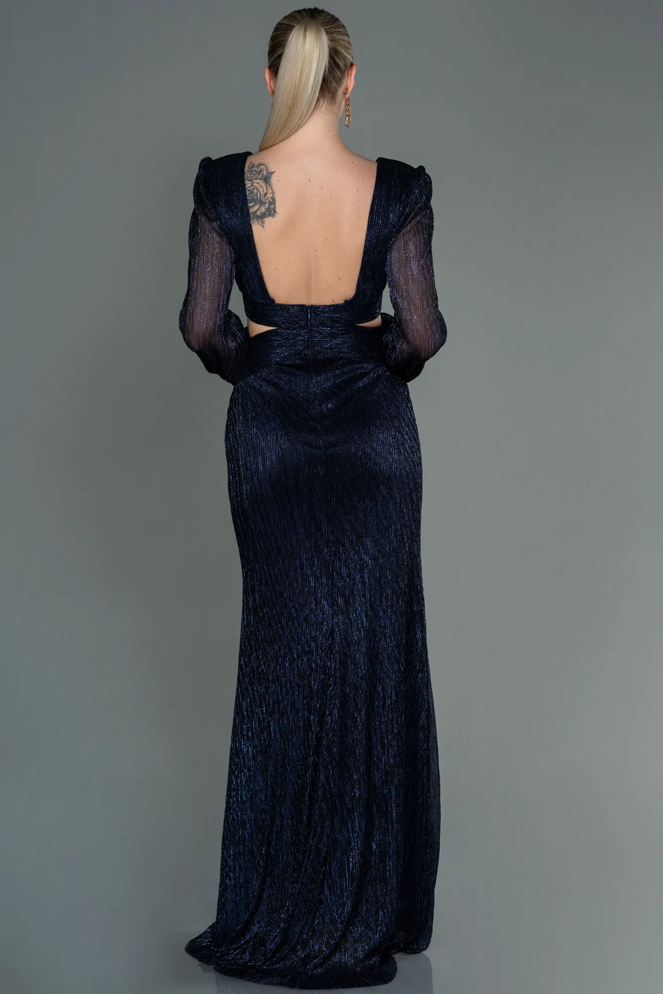 Navy Blue-Long Prom Gown ABU3181