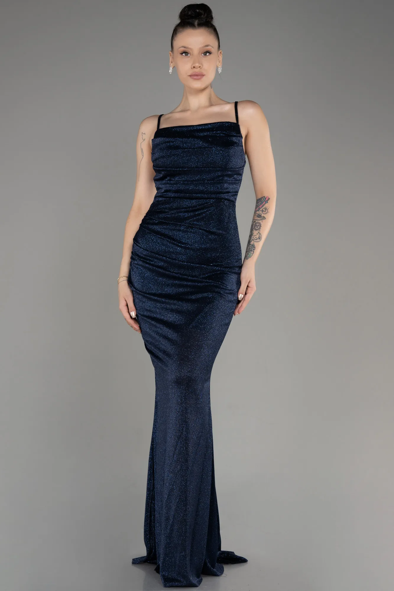 Navy Blue-Long Prom Gown ABU3182