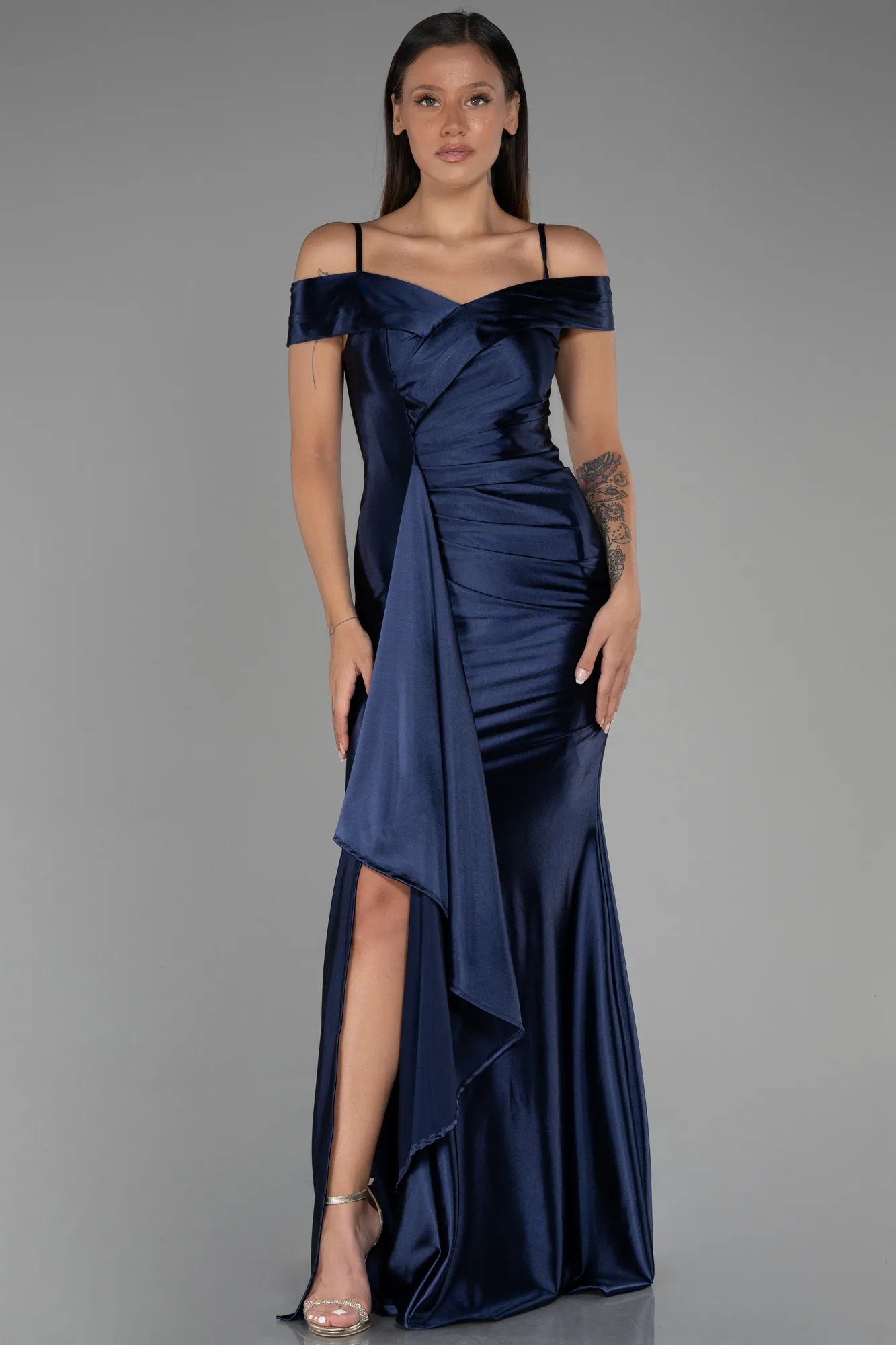 Navy Blue-Long Prom Gown ABU3240