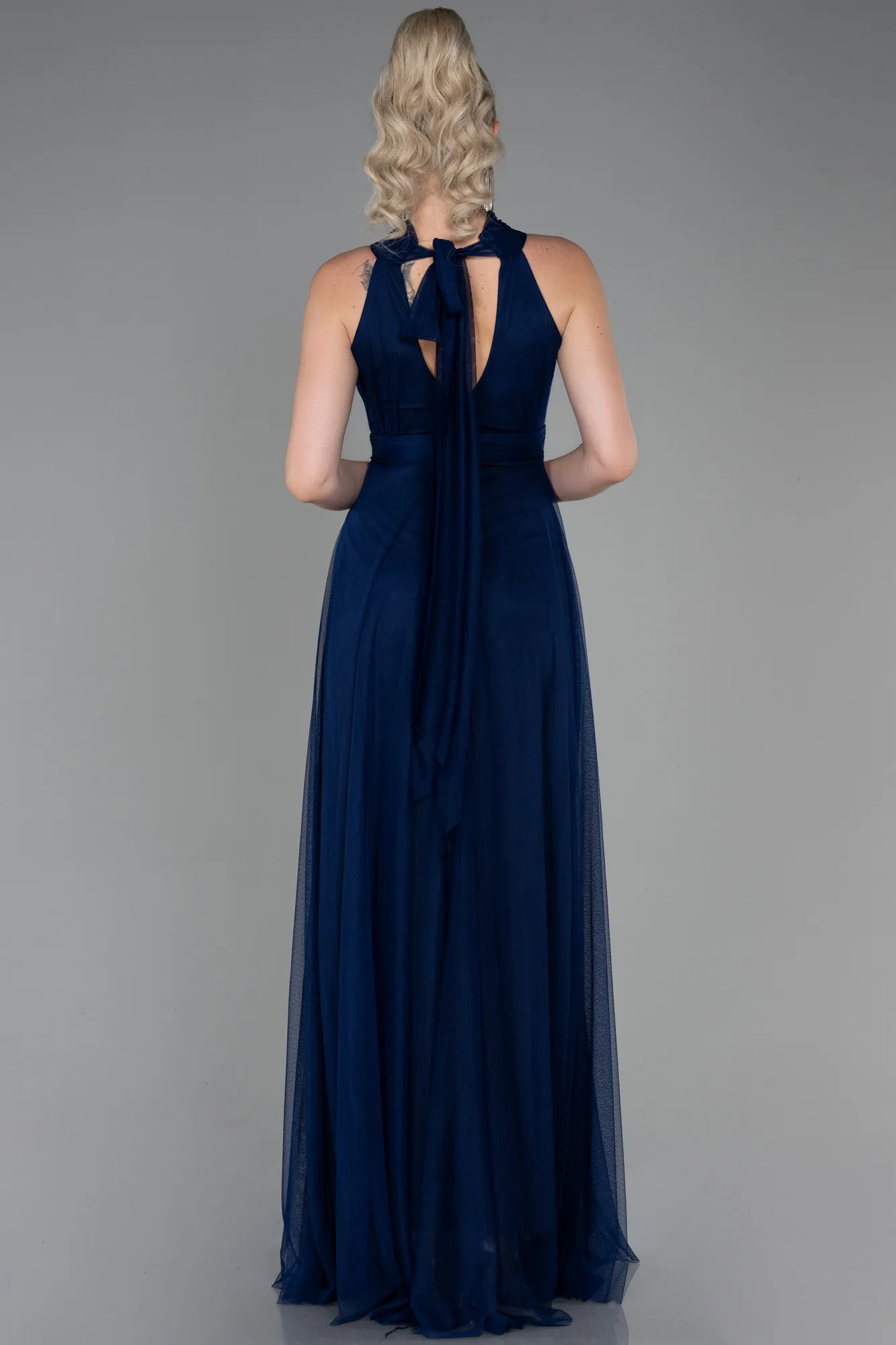 Navy Blue-Long Prom Gown ABU3252