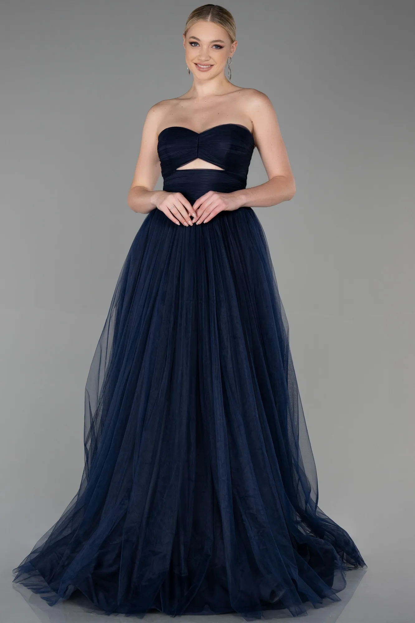 Navy Blue-Long Prom Gown ABU3306