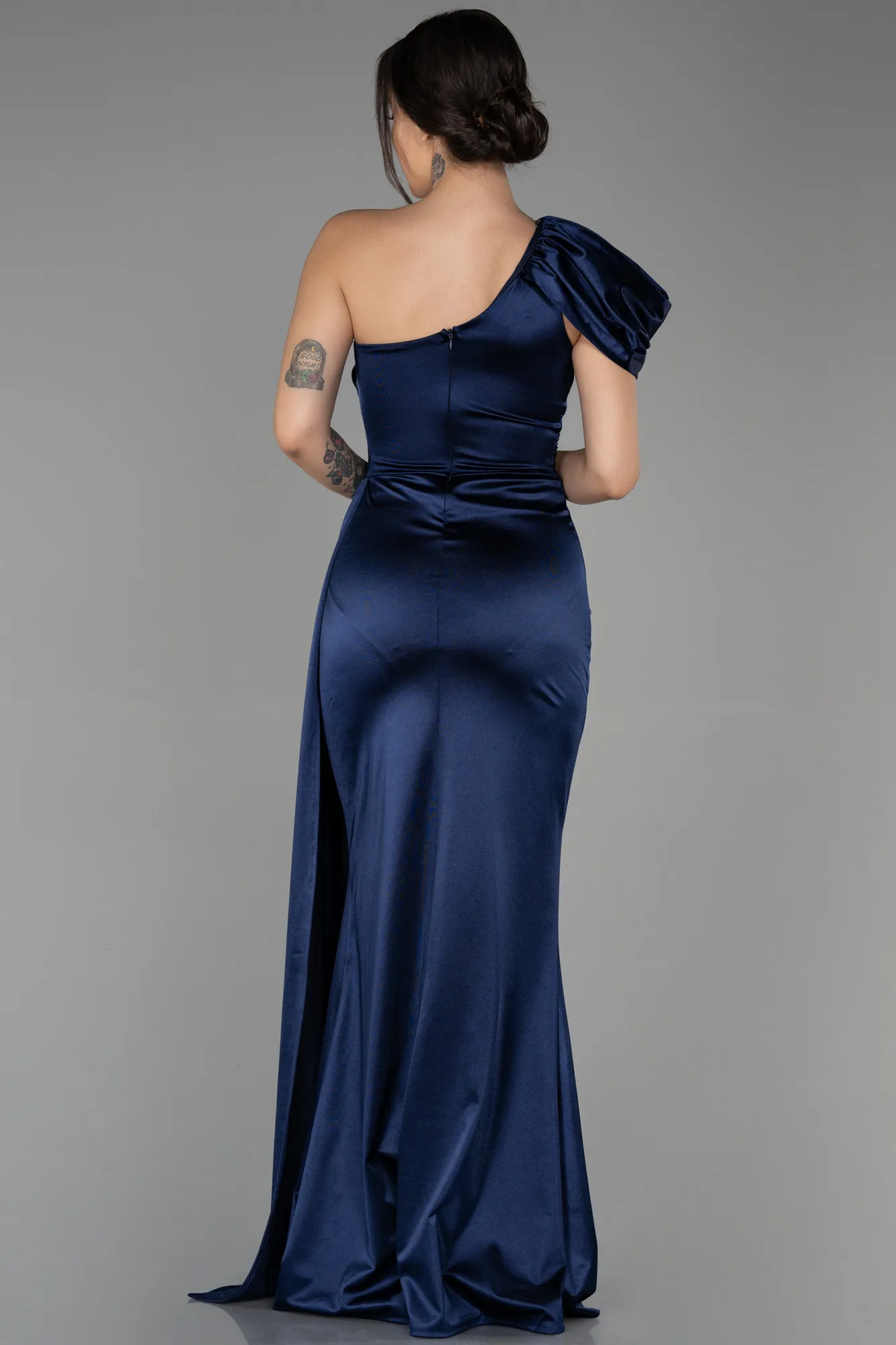 Navy Blue-Long Prom Gown ABU3325