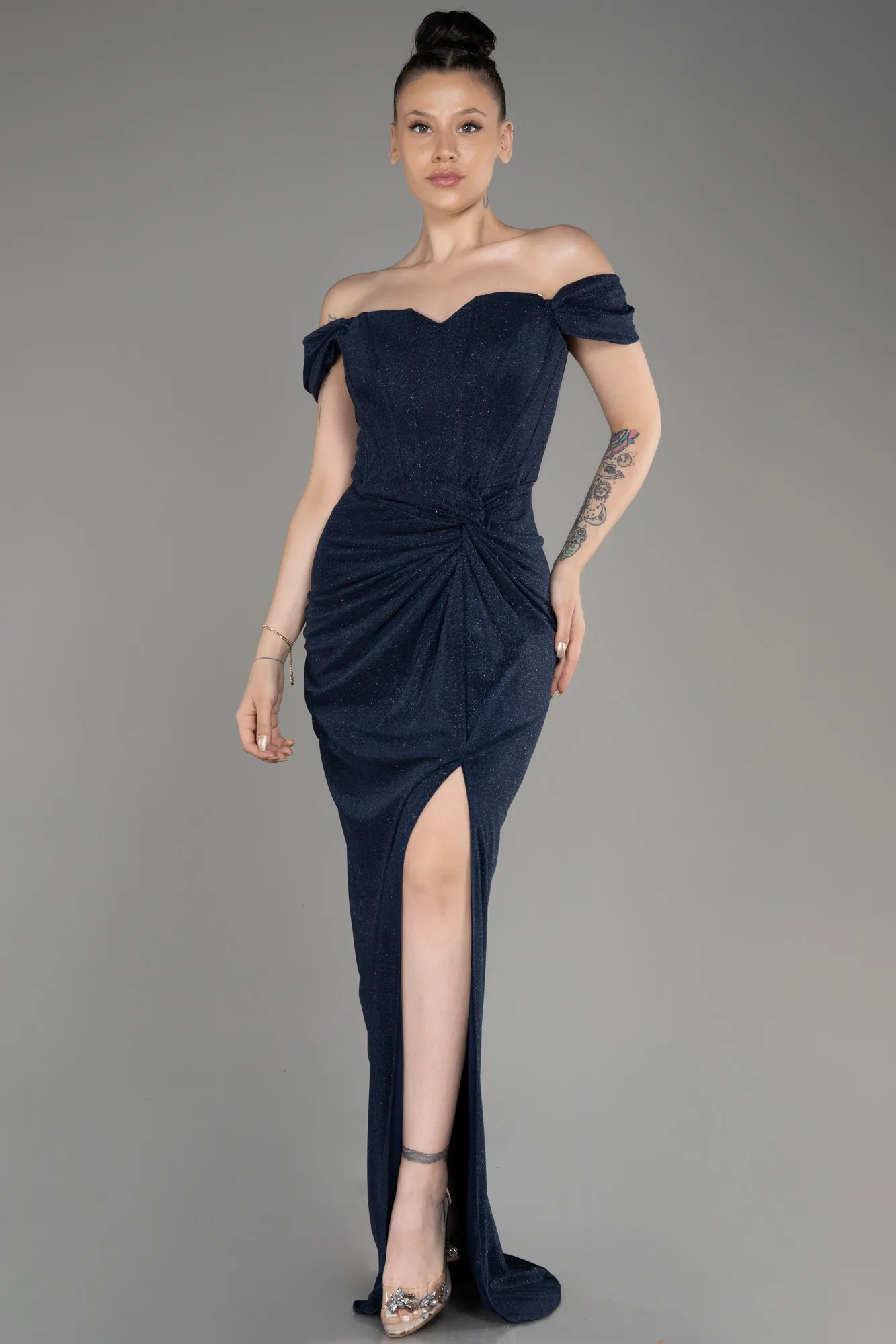 Navy Blue-Long Prom Gown ABU3473