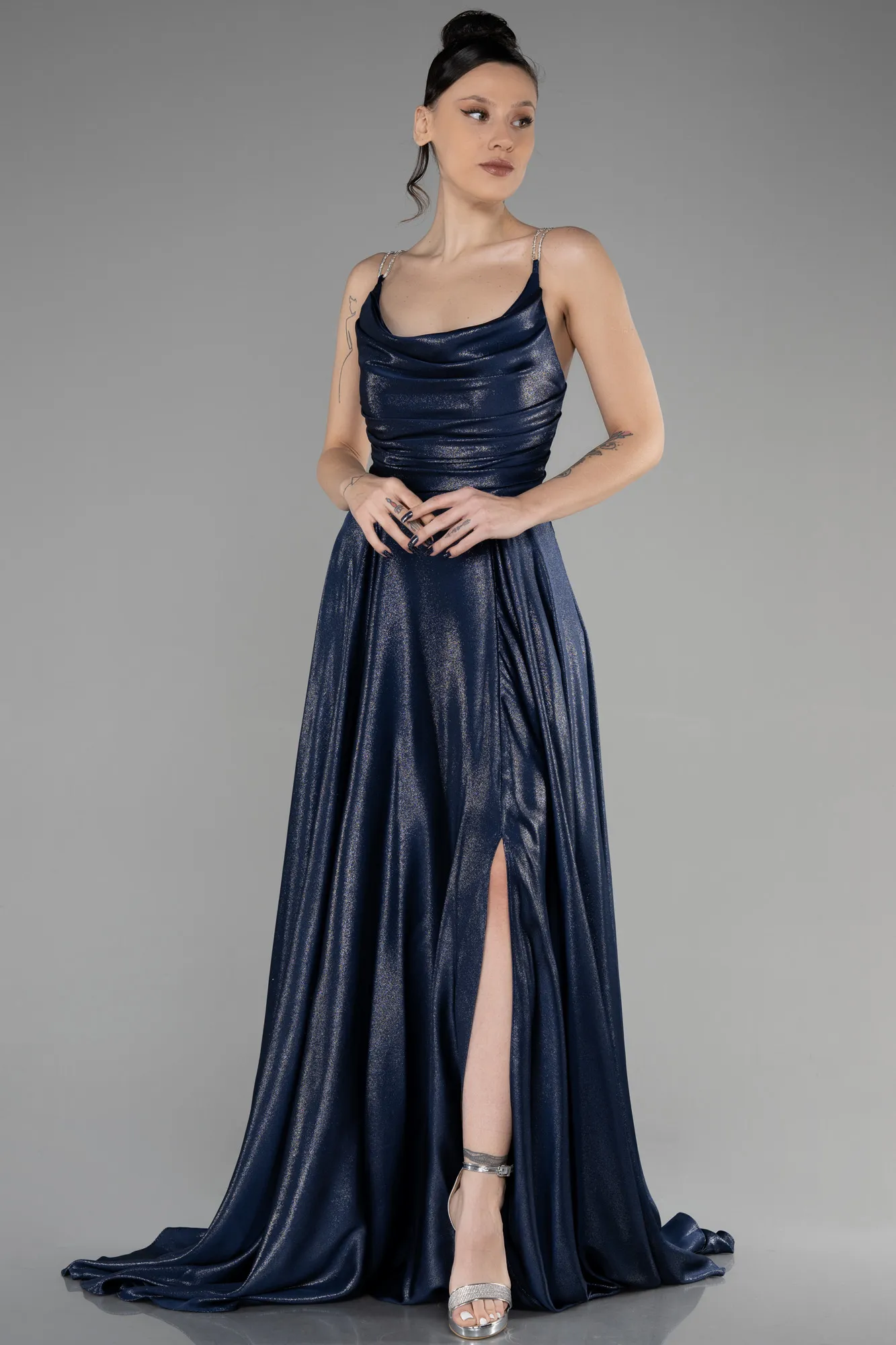 Navy Blue-Long Prom Gown ABU3506
