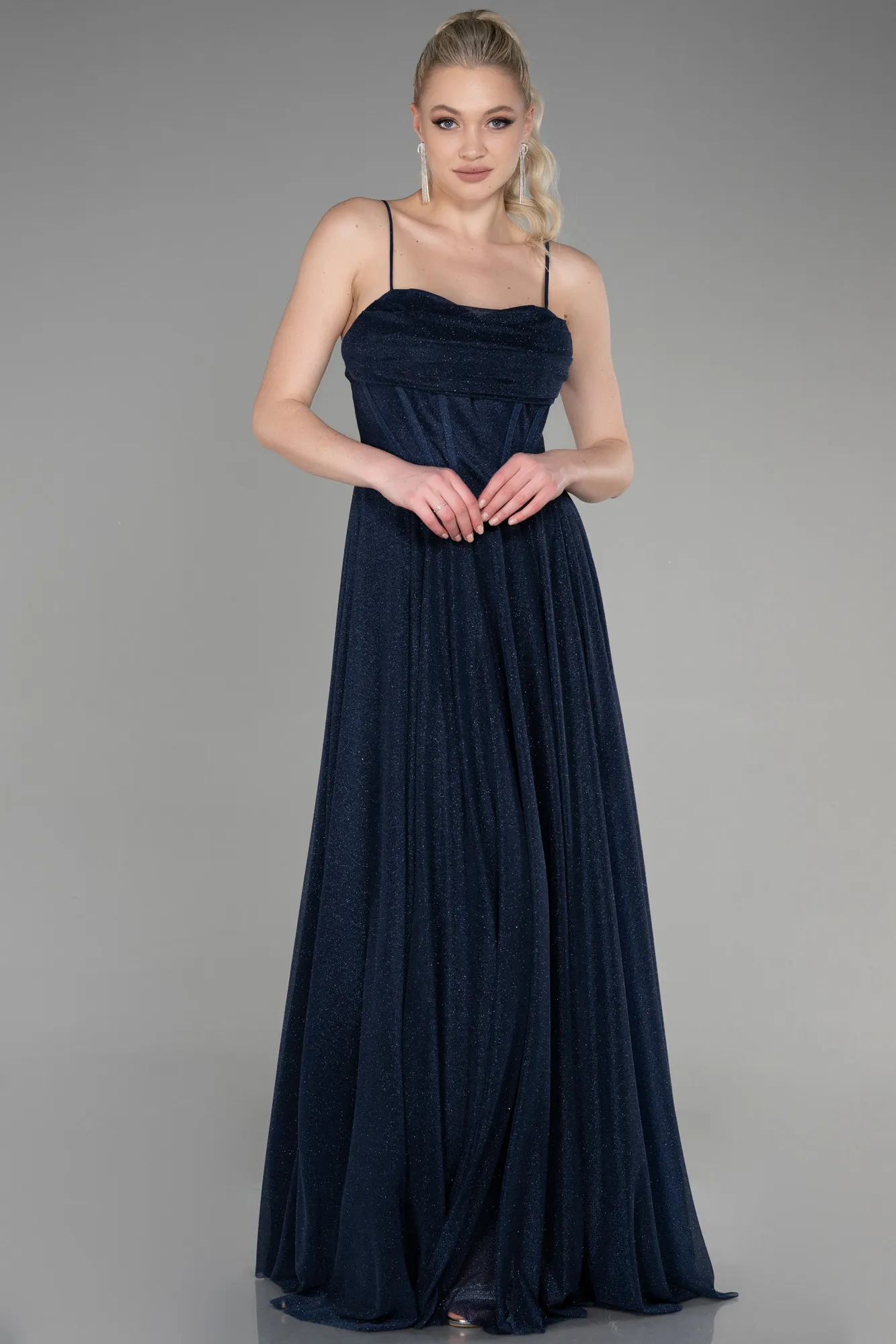 Navy Blue-Long Prom Gown ABU3641