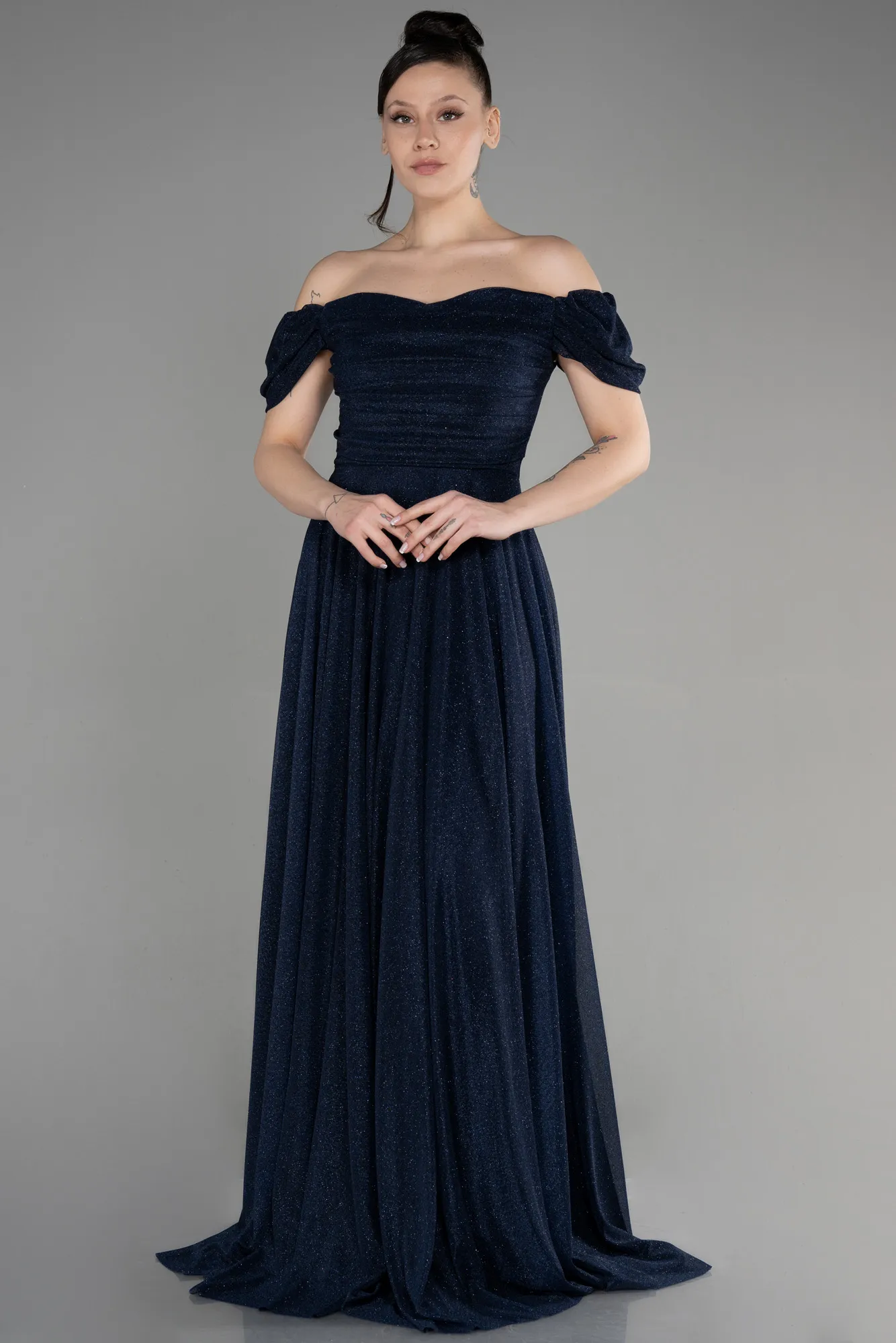 Navy Blue-Long Prom Gown ABU3660