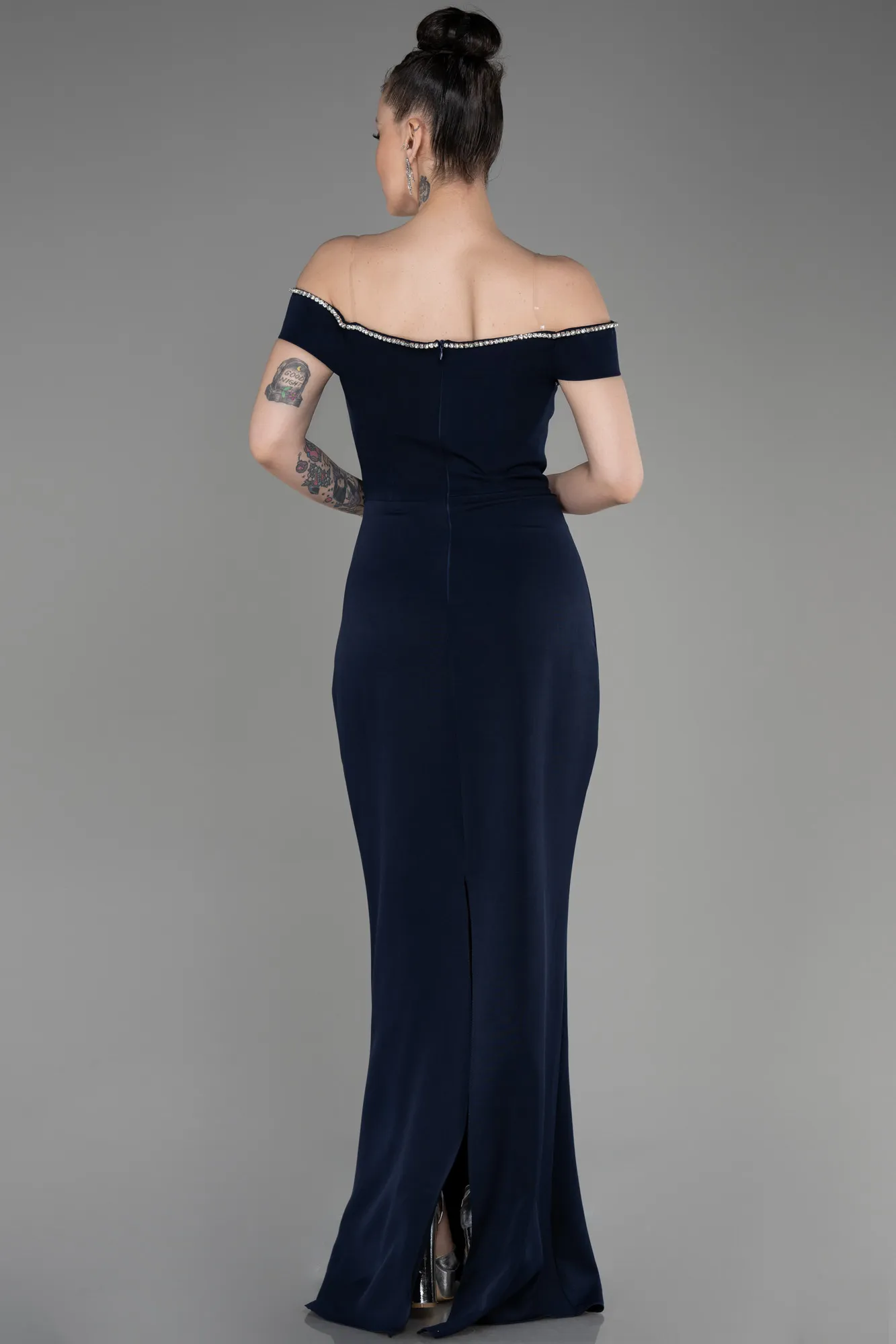 Navy Blue-Long Prom Gown ABU3781