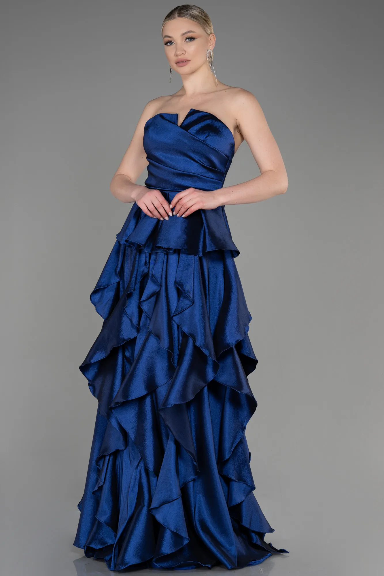 Navy Blue-Long Prom Gown ABU3886