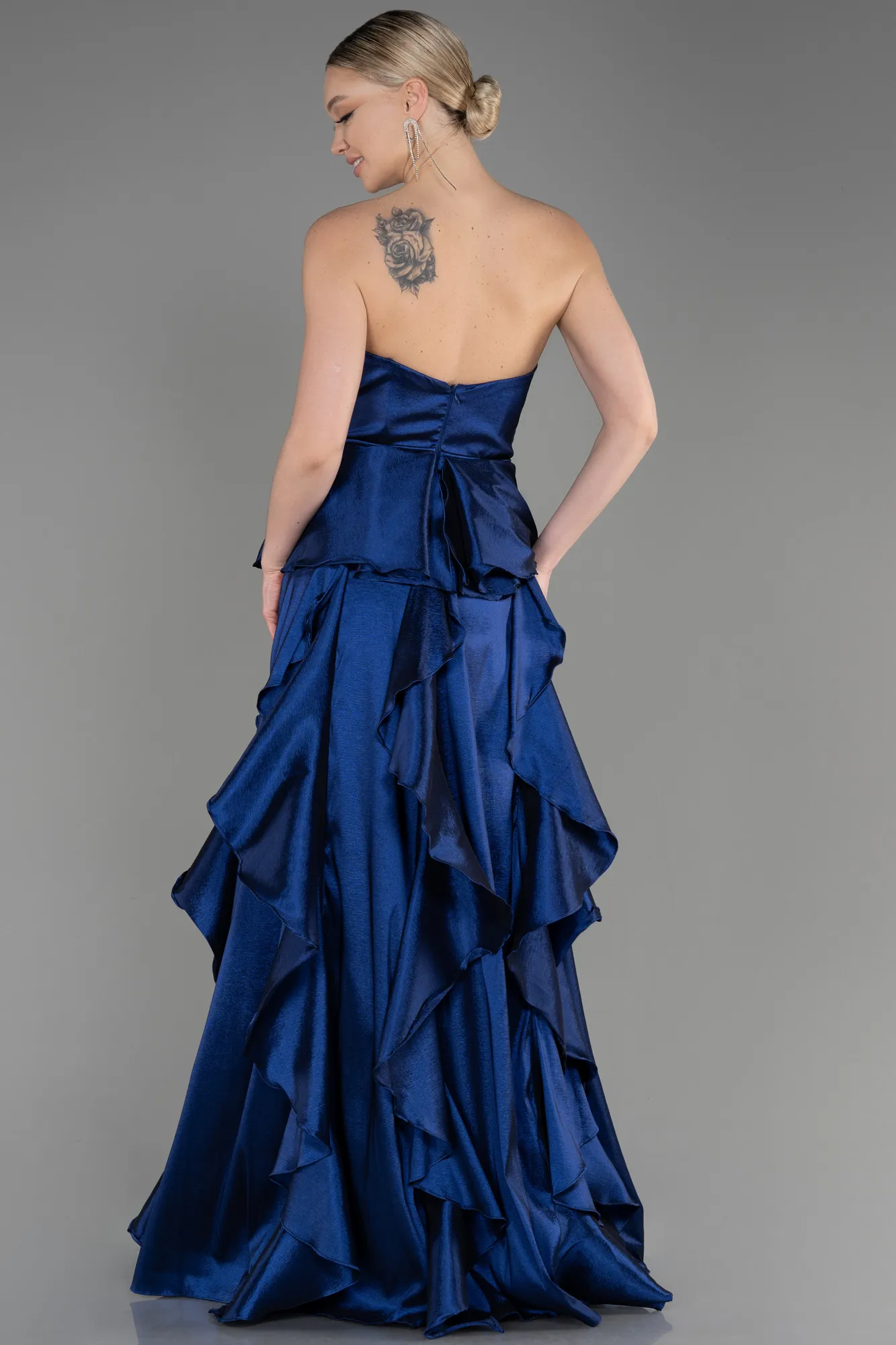 Navy Blue-Long Prom Gown ABU3886