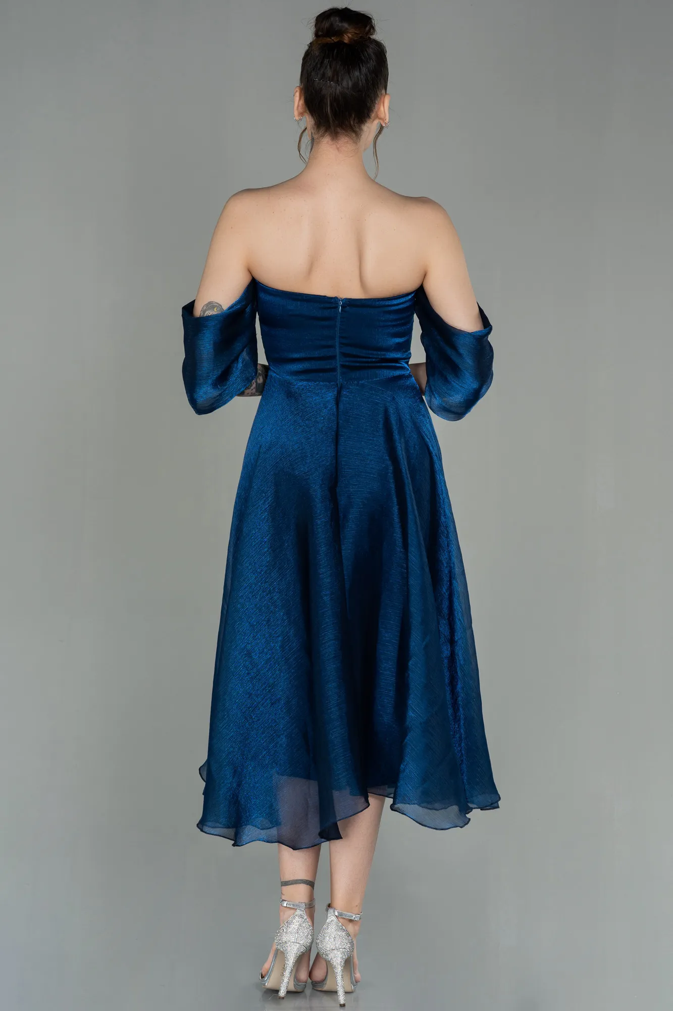 Navy Blue-Midi Evening Dress ABK1850