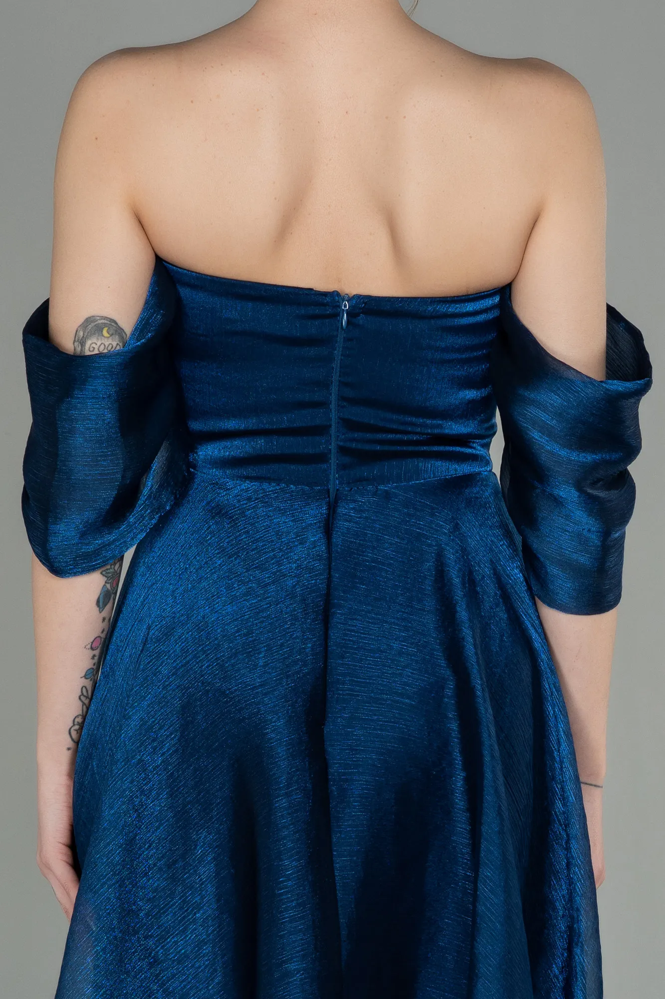 Navy Blue-Midi Evening Dress ABK1850