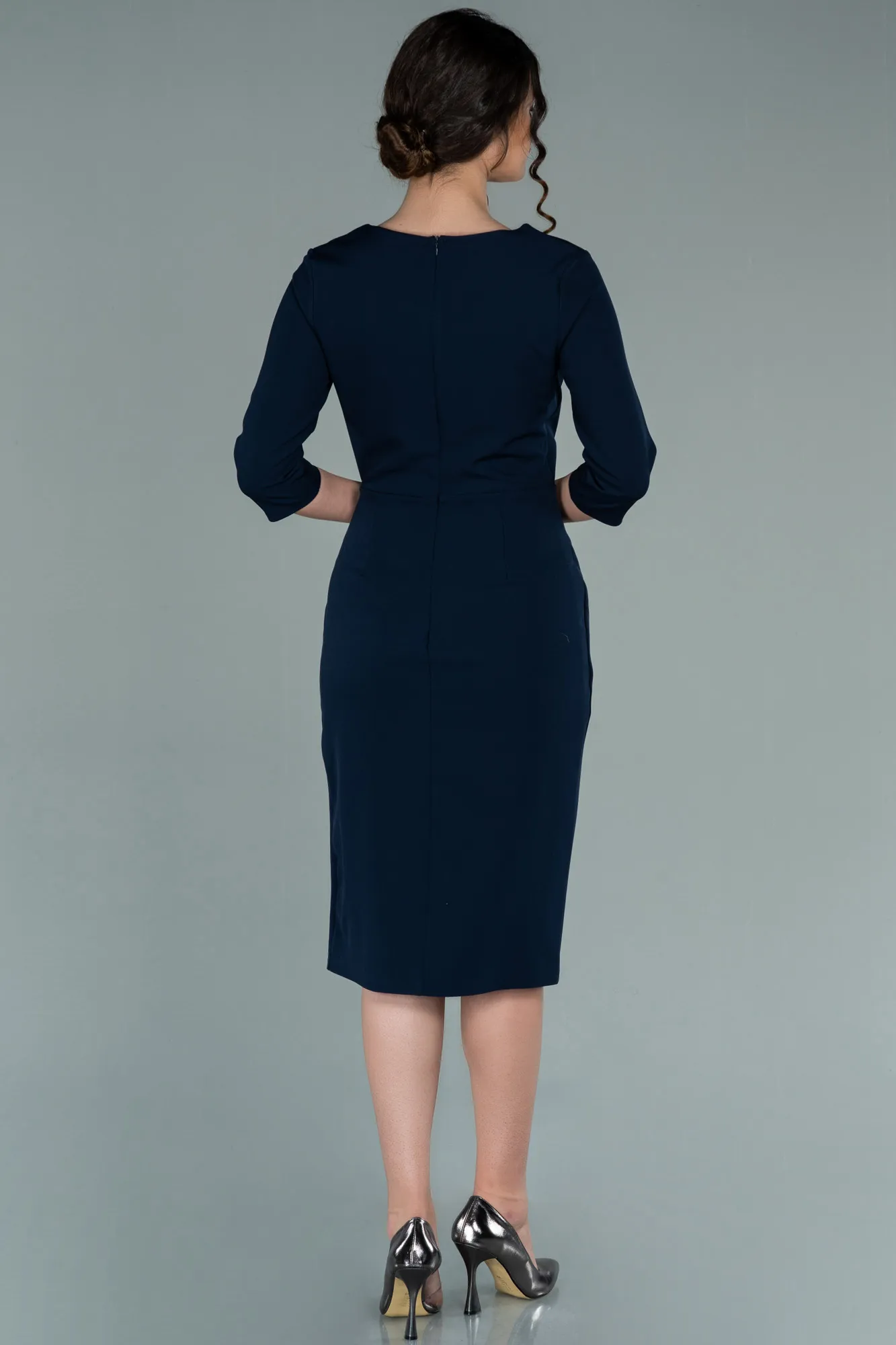 Navy Blue-Midi Invitation Dress ABK1354