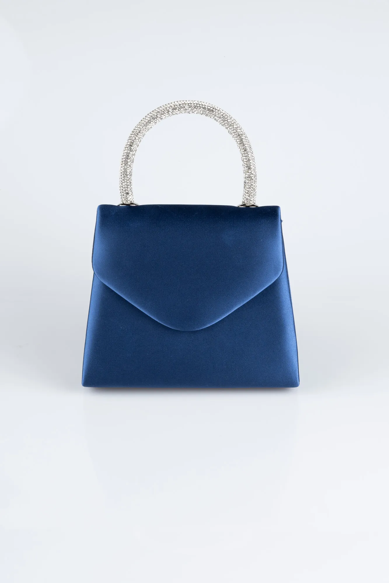 Navy Blue-Satin Box Bag V436