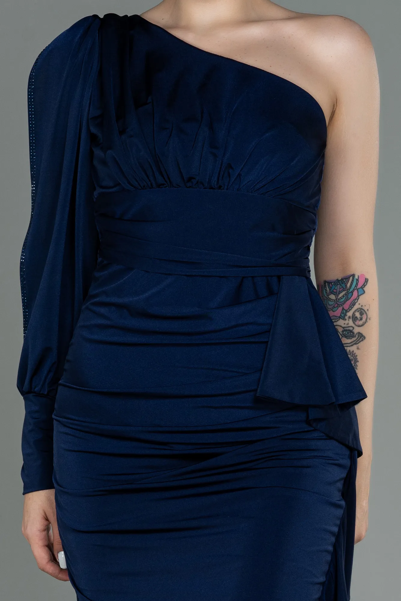 Navy Blue-Short Invitation Dress ABK1762