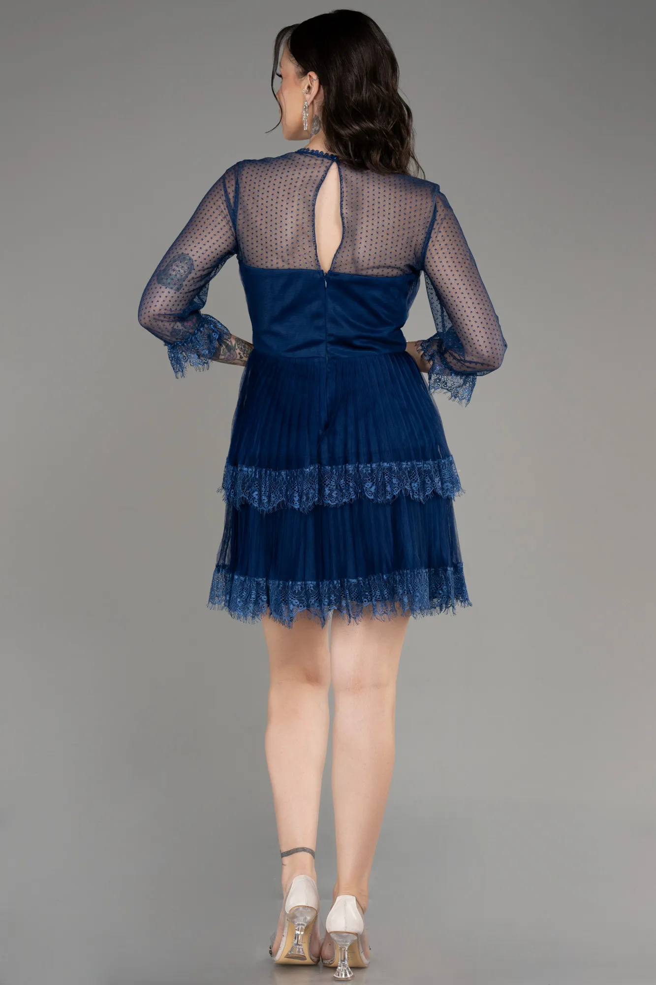 Navy Blue-Short Invitation Dress ABK1866