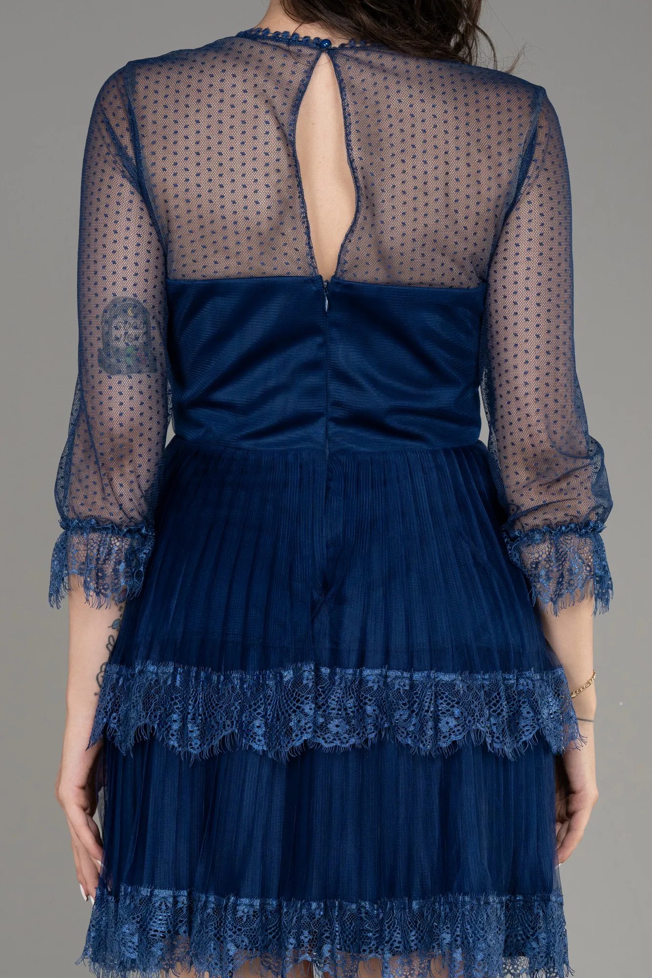 Navy Blue-Short Invitation Dress ABK1866