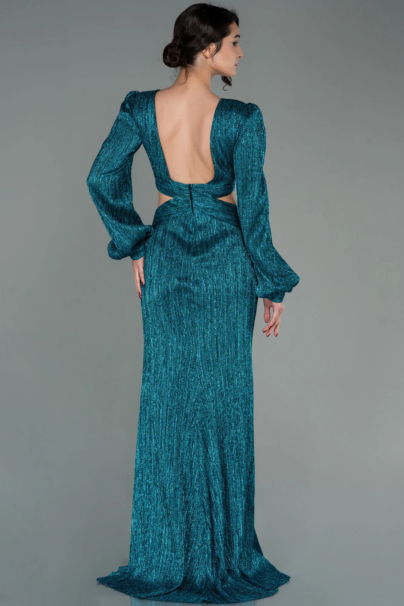 Oil Green-Long Evening Dress ABU2632