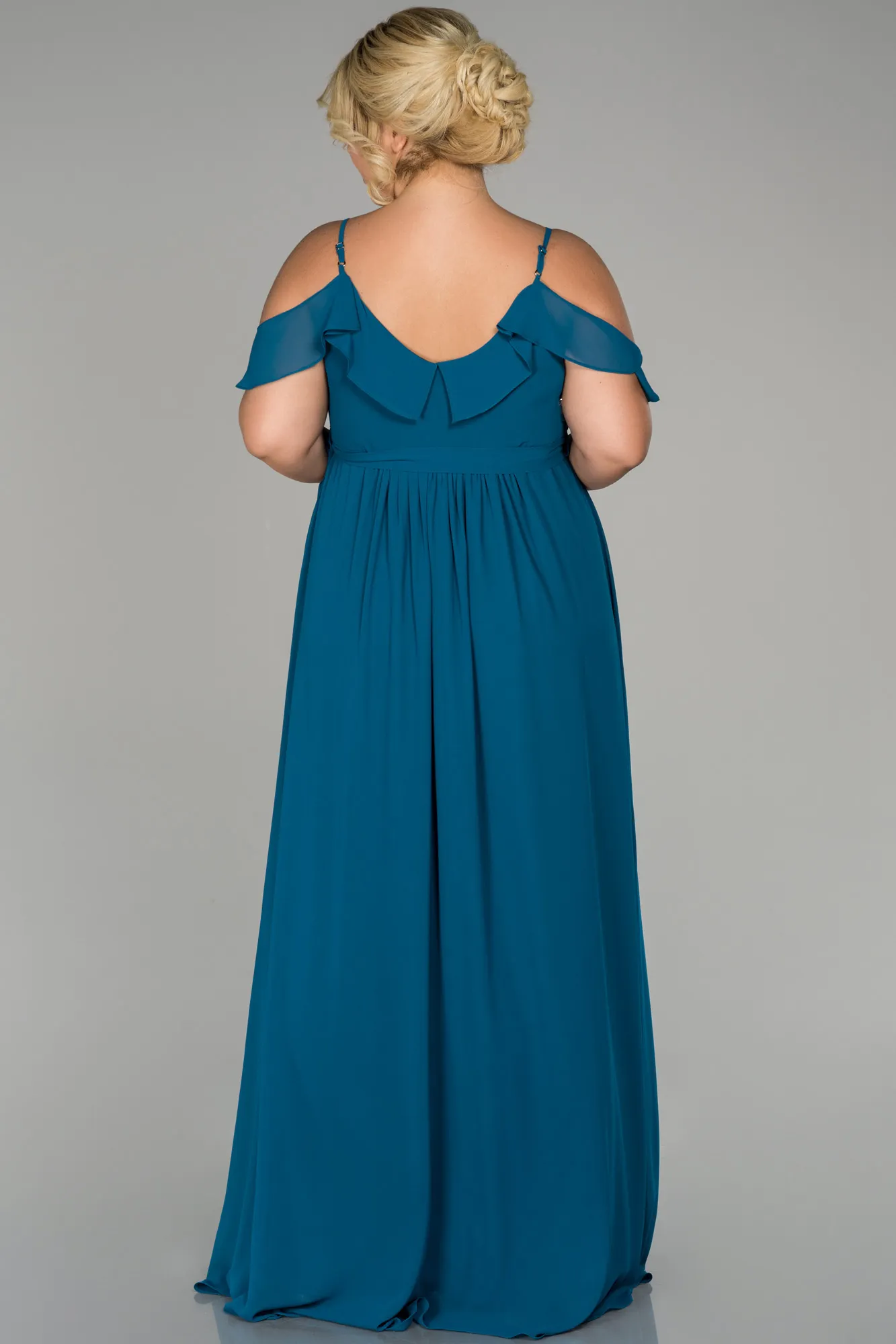 Oil Green-Long Plus Size Evening Dress ABU1449