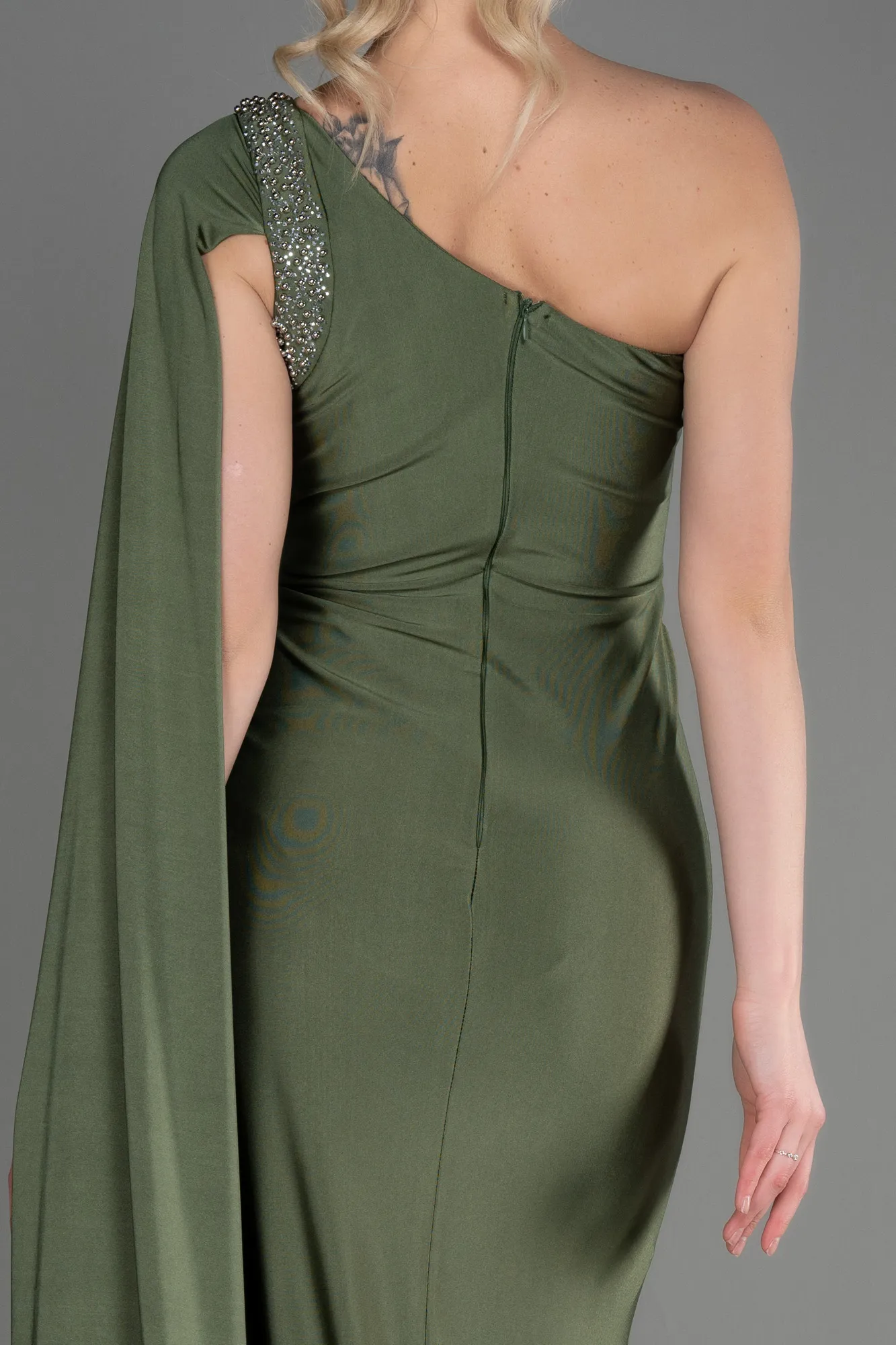 Olive Drab-Long Evening Dress ABU2663