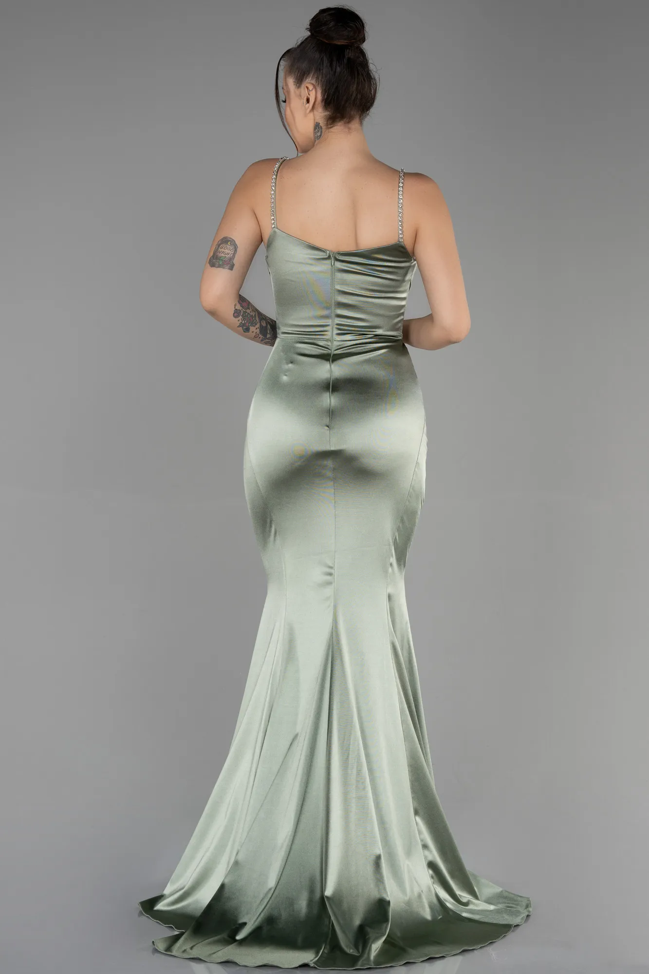 Olive Drab-Long Evening Dress ABU3334