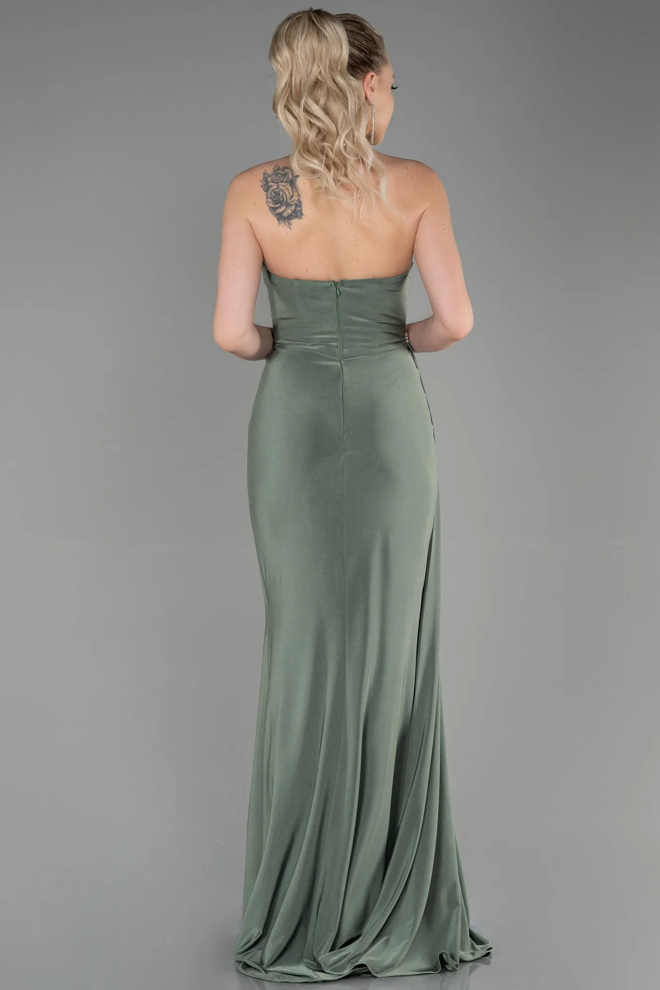 Olive Drab-Long Evening Dress ABU3342