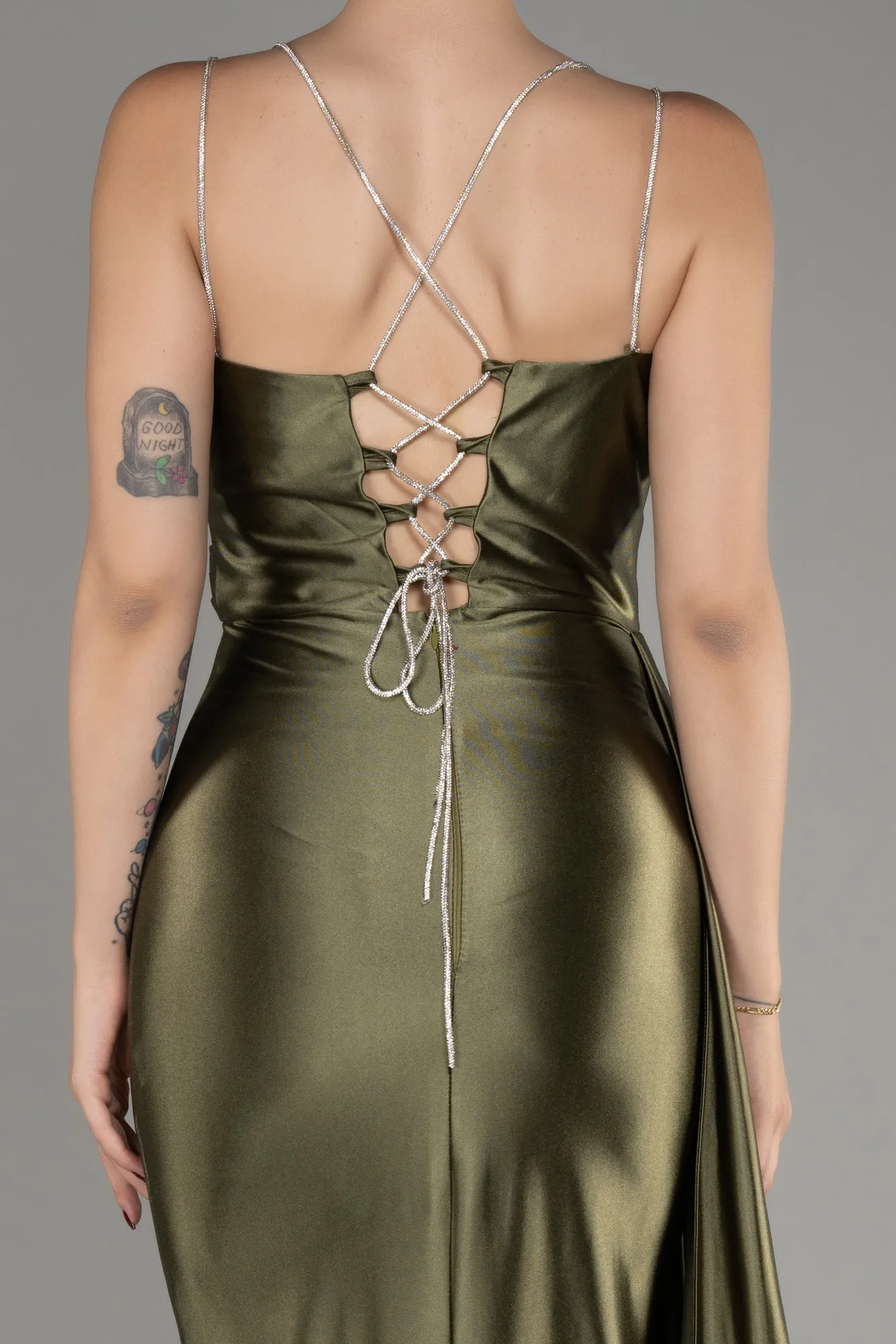 Olive Drab-Long Evening Dress ABU3564