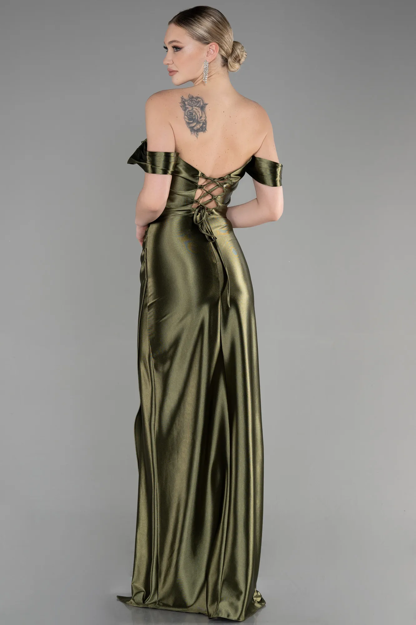 Olive Drab-Long Evening Dress ABU3611