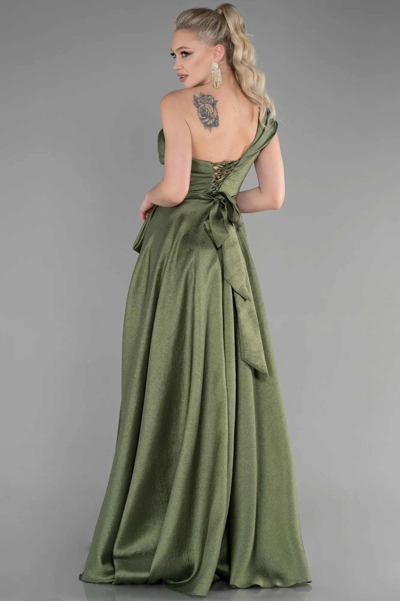 Olive Drab-Long Evening Dress ABU3632