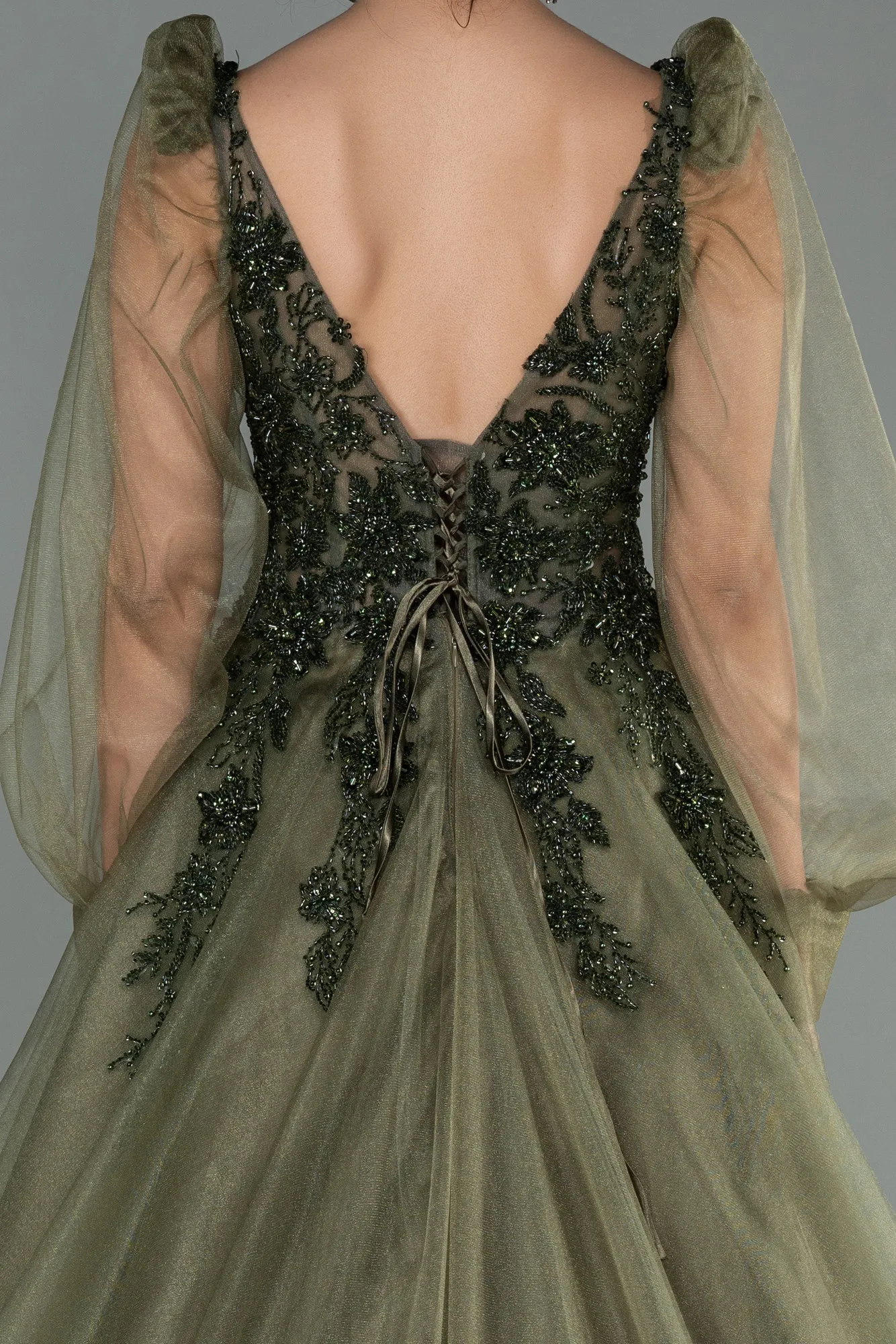 Olive Drab-Long Haute Couture ABU2790