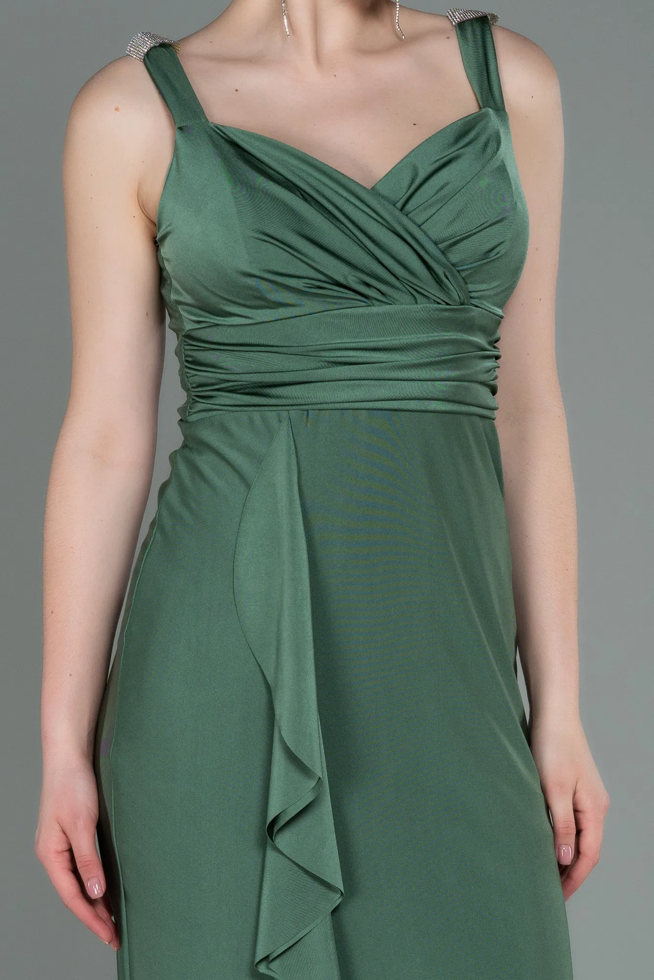 Olive Drab-Long Prom Gown ABU3137