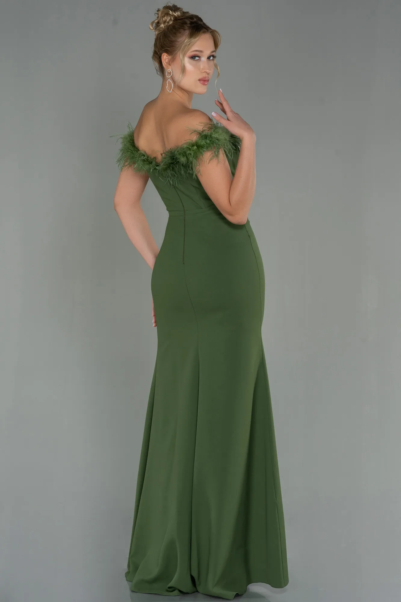 Olive Drab-Long Prom Gown ABU3147
