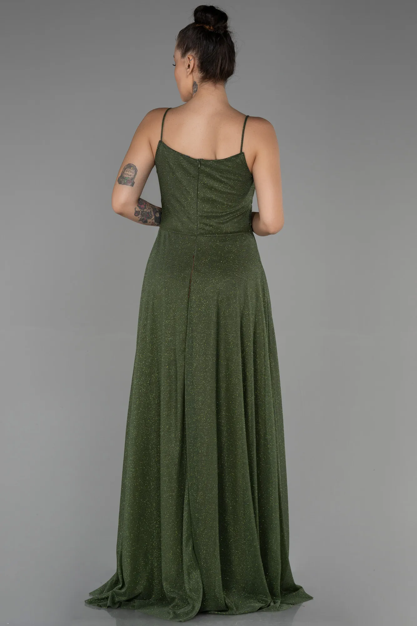 Olive Drab-Long Prom Gown ABU3195