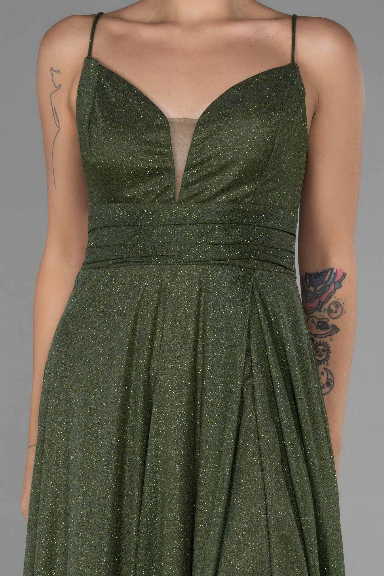 Olive Drab-Long Prom Gown ABU3195