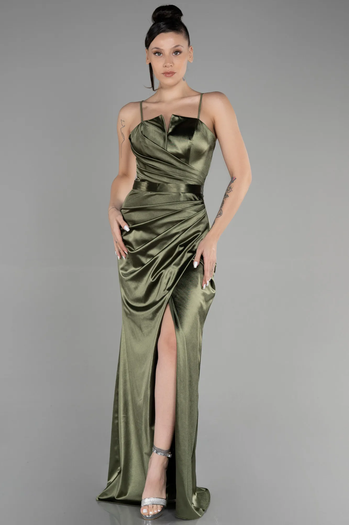 Olive Drab-Long Prom Gown ABU3480