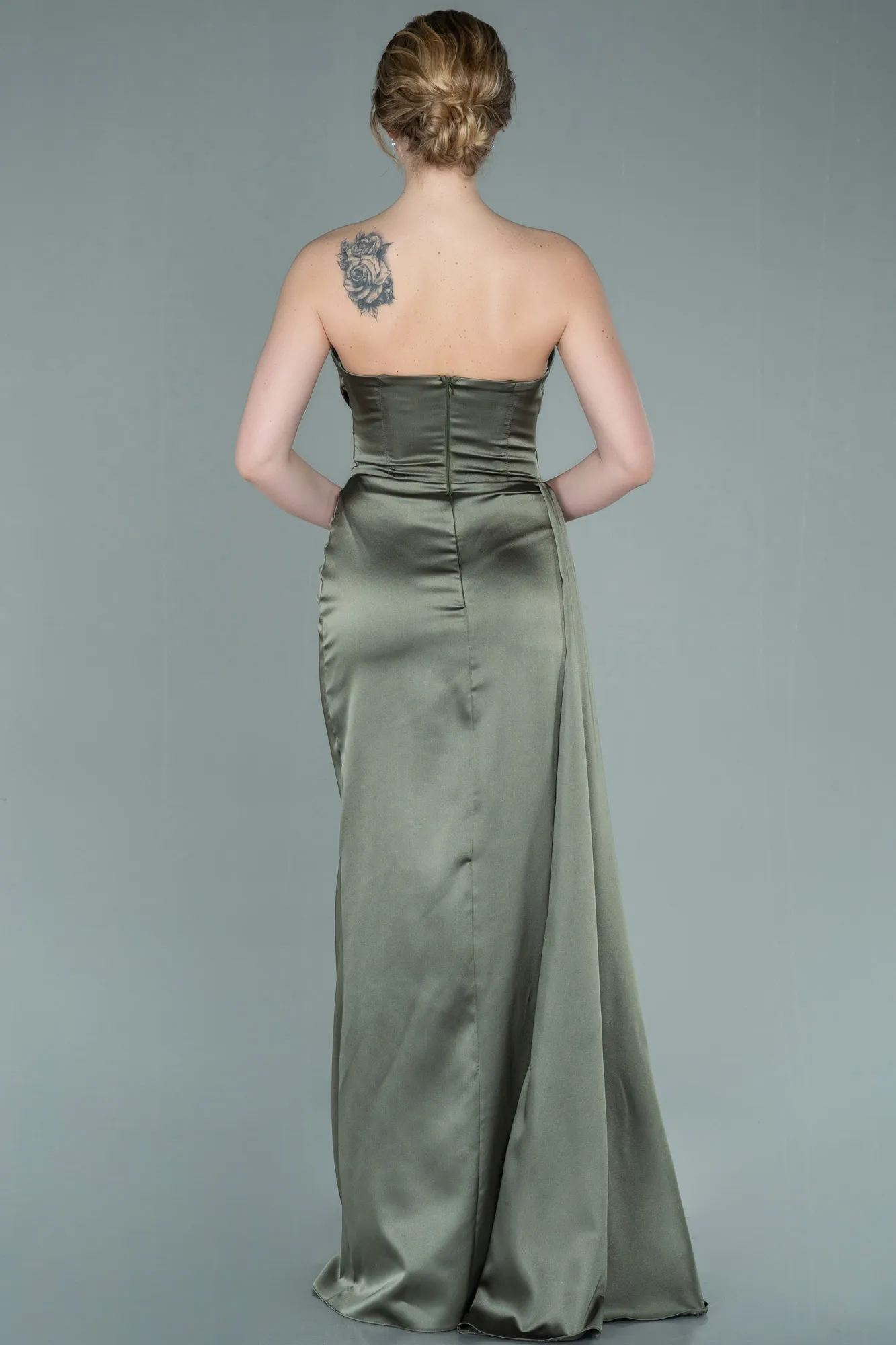 Olive Drab-Mermaid Evening Dress ABU3443