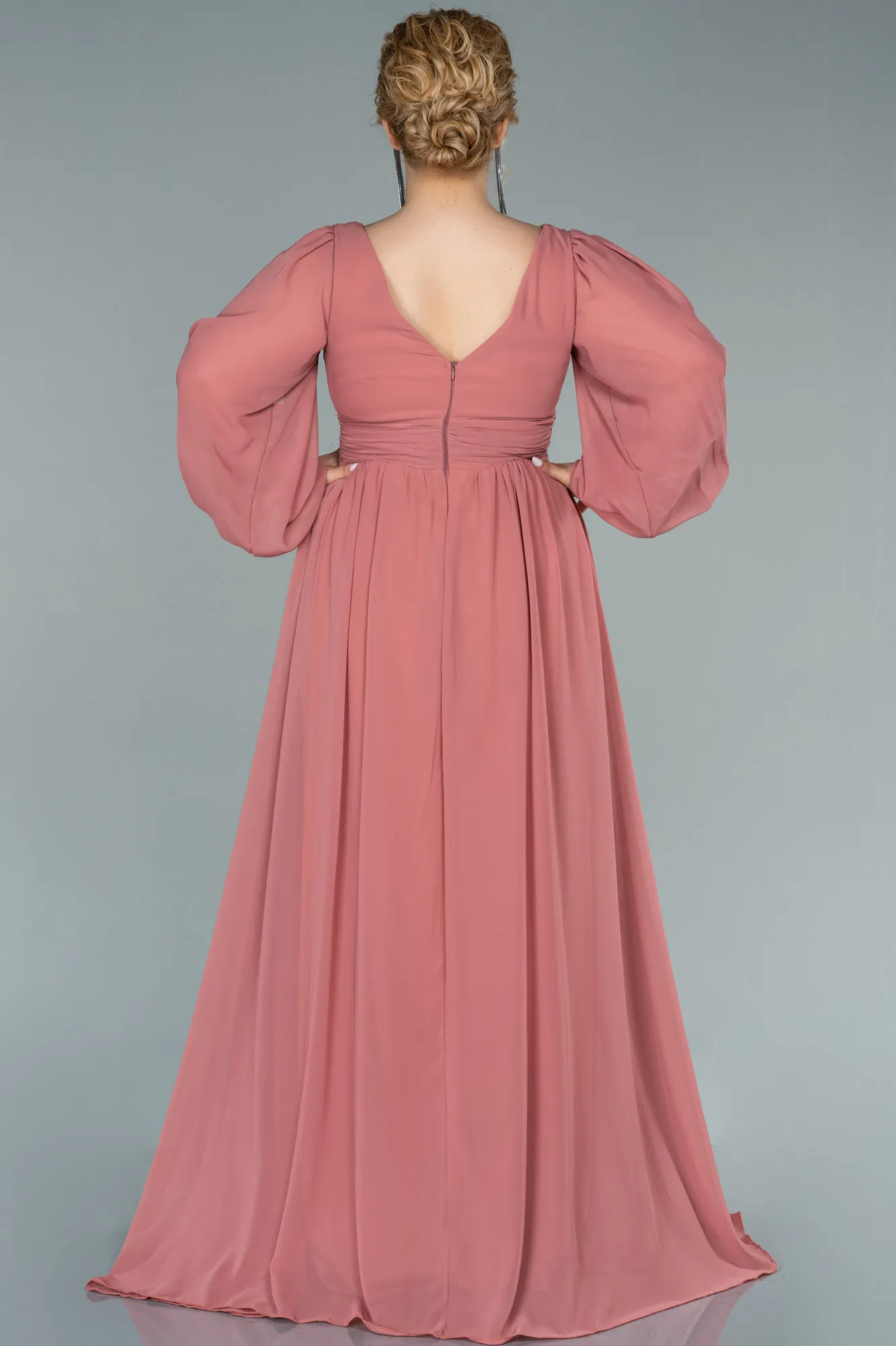 Onion Skin-Long Chiffon Oversized Evening Dress ABU1988