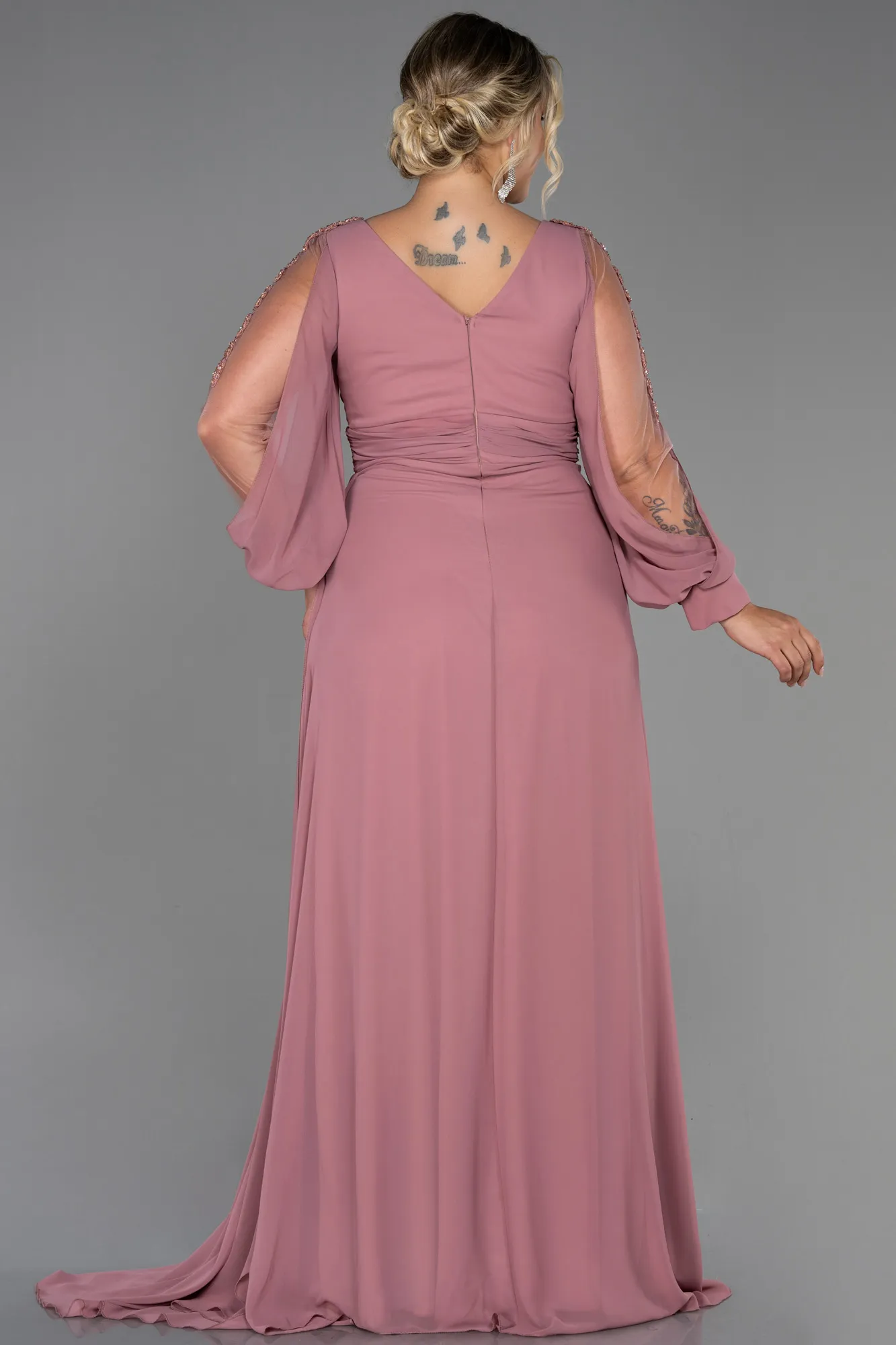 Onion Skin-Long Chiffon Plus Size Evening Dress ABU3221