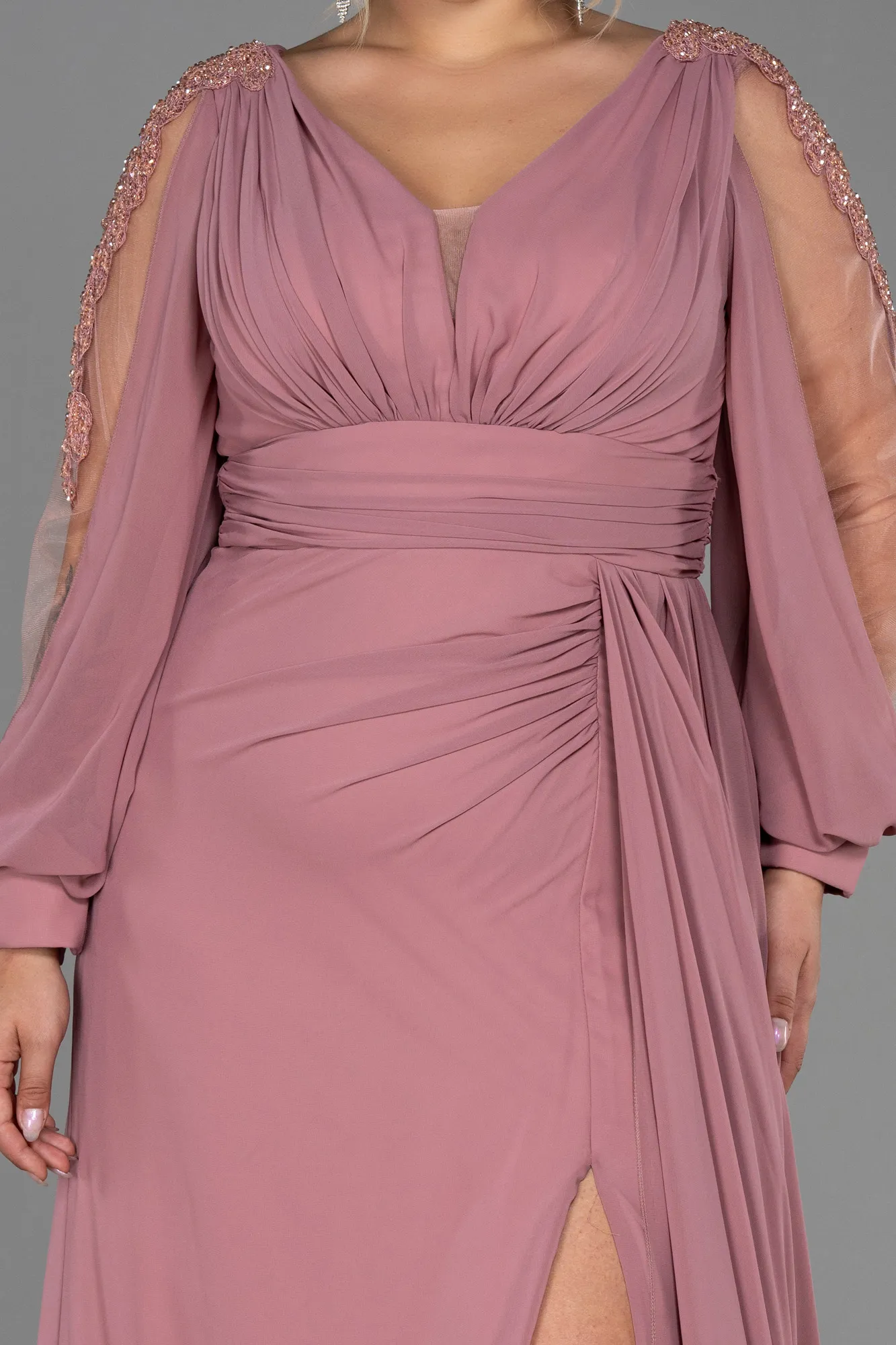 Onion Skin-Long Chiffon Plus Size Evening Dress ABU3221