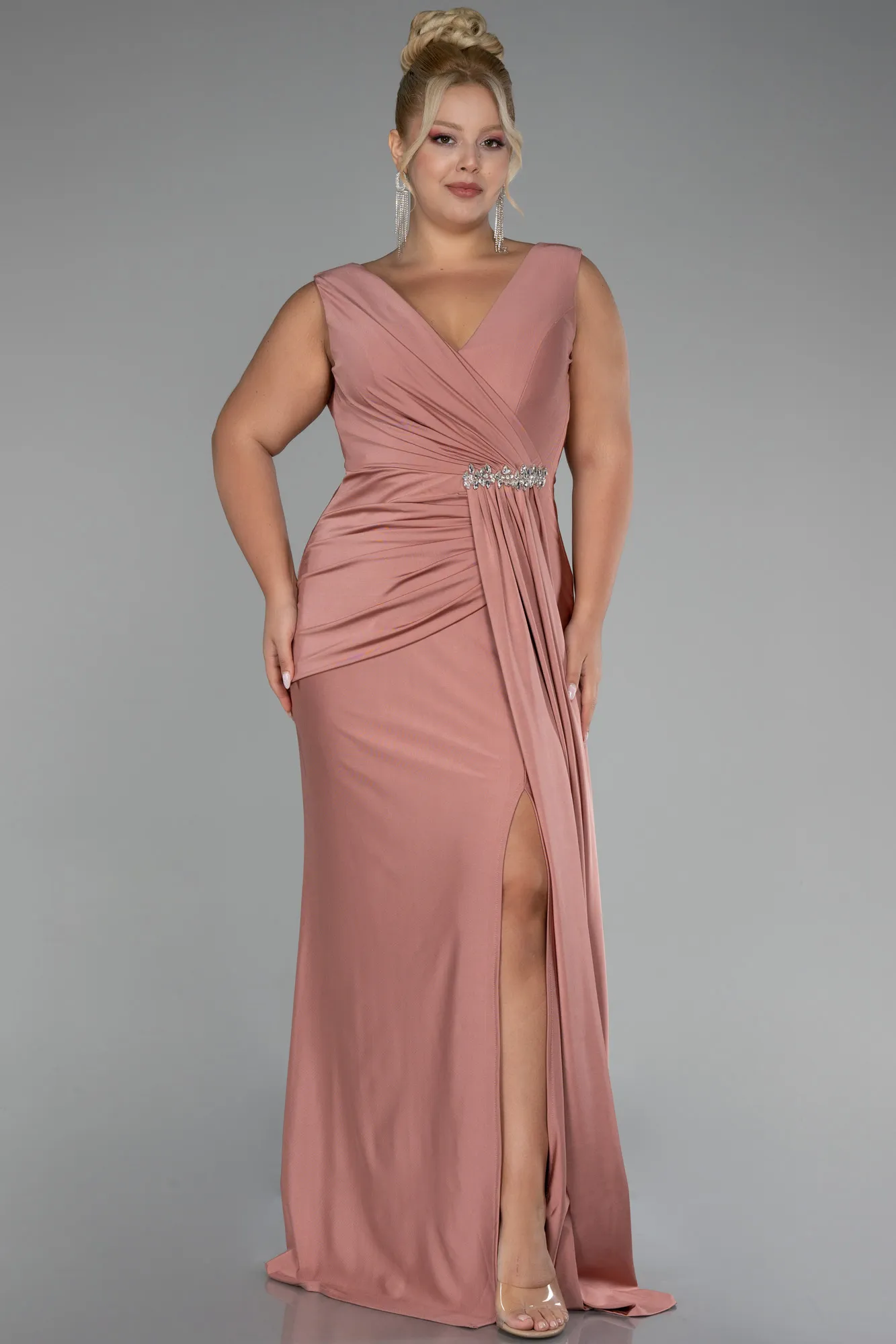 Onion Skin-Long Formal Plus Size Dress ABU3737