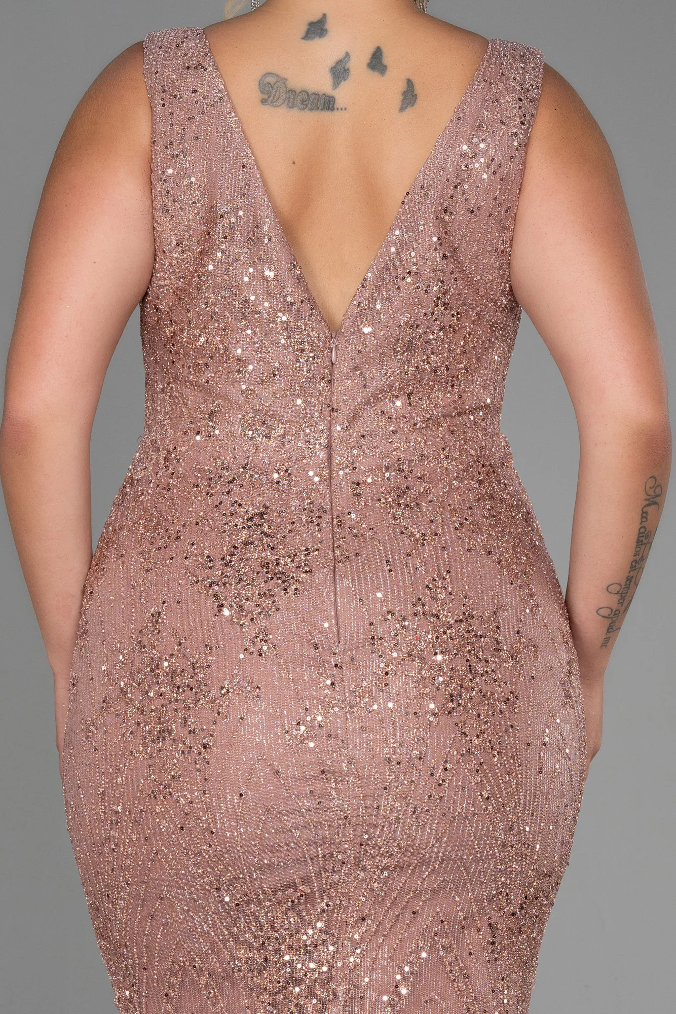 Onion Skin-Long Plus Size Evening Dress ABU3214