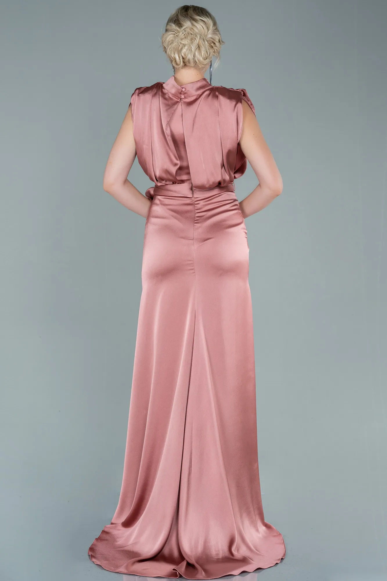 Onion Skin-Long Satin Evening Dress ABU2133