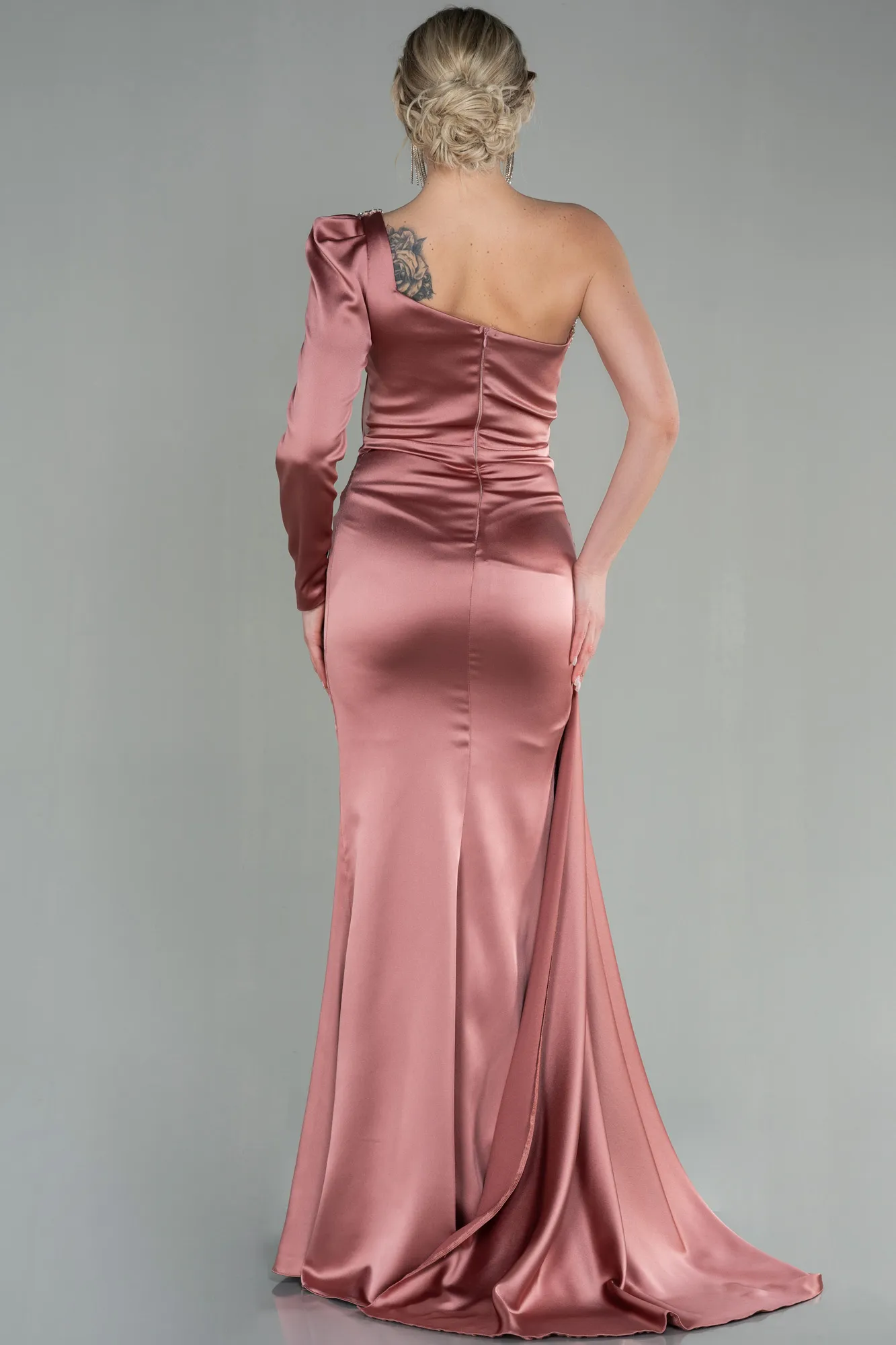 Onion Skin-Long Satin Evening Dress ABU2831