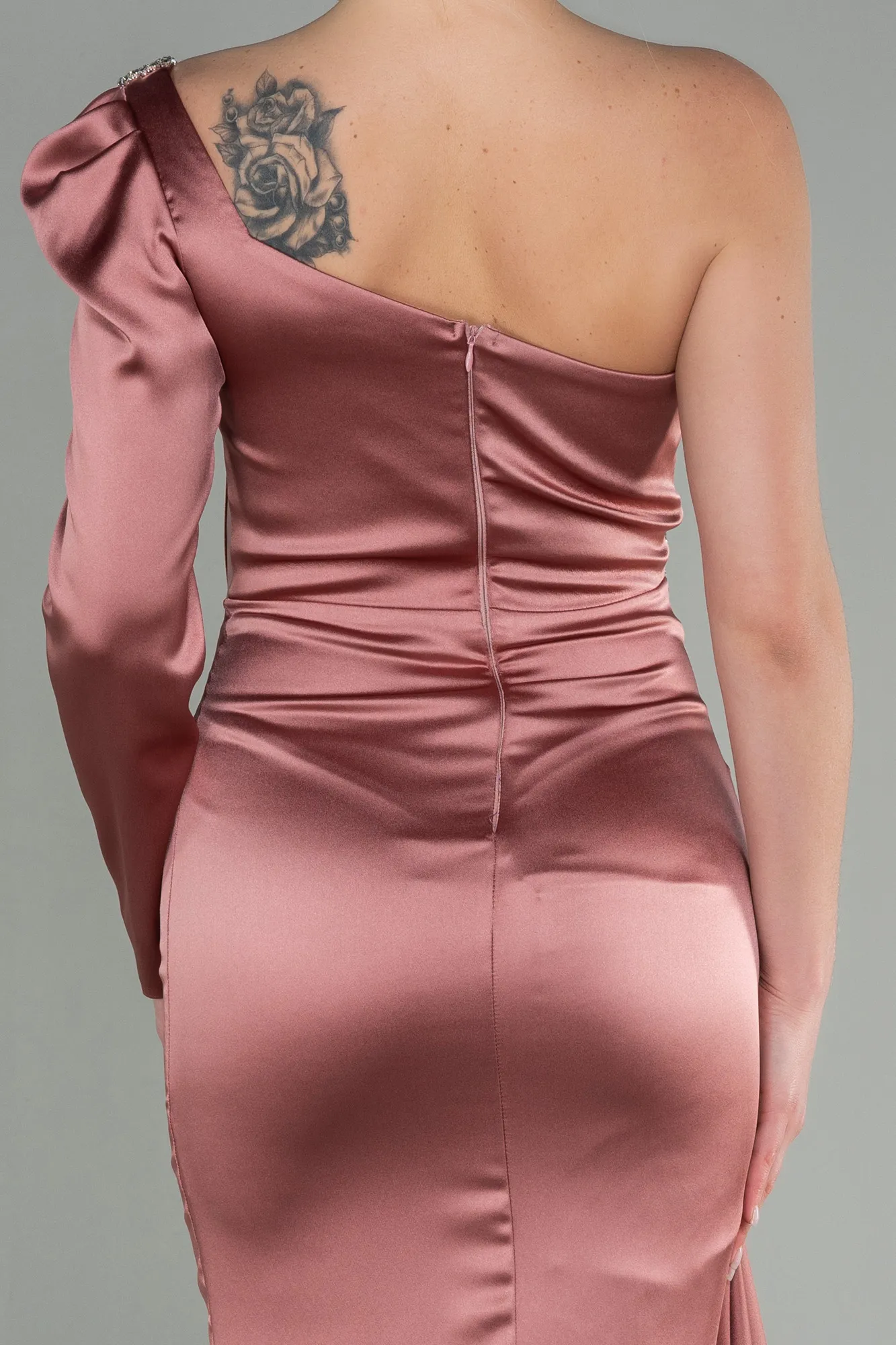 Onion Skin-Long Satin Evening Dress ABU2831