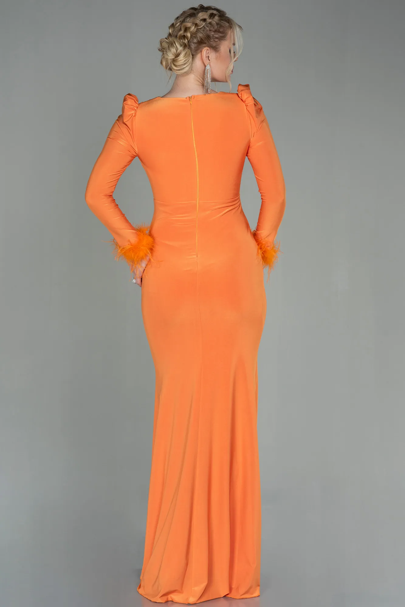 Orange-Long Evening Dress ABU2804